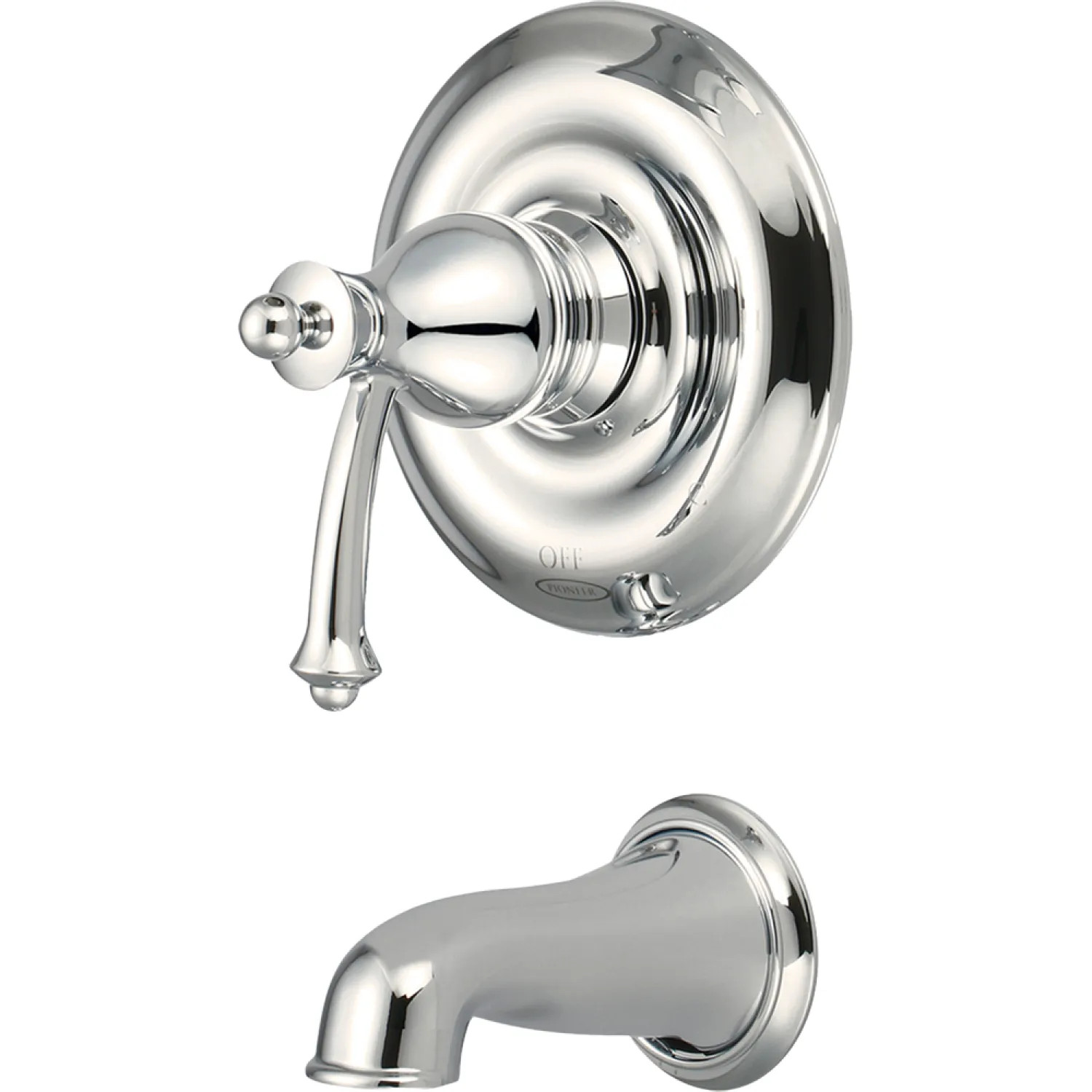 Pioneer 4BL200T-PN Pioneer Bellaire Single Handle Wall-Mount Polished Nickel Tub Faucet Trim Set, Metal Lever Handle, ADA Compliant - 4BL200T-PN