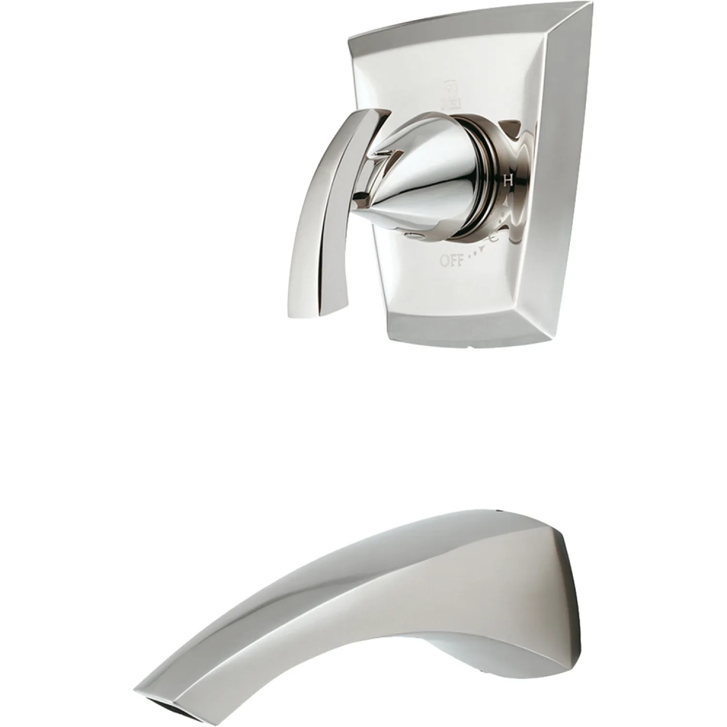 Pioneer 4CS200T-PN Pioneer Caesar Wall-Mount Polished Nickel Tub Faucet Trim Set, Single Metal Lever Handle - 4CS200T-PN