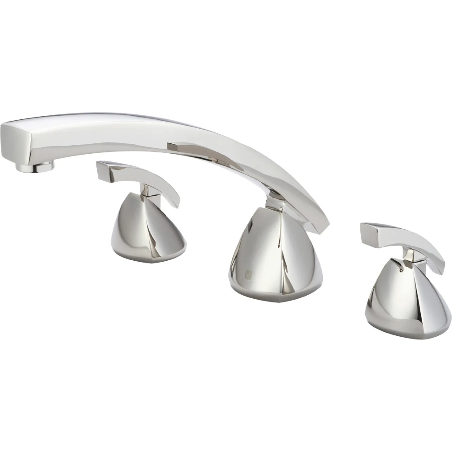 Pioneer 4CS610-PN Pioneer Caesar Two-Handle Polished Nickel Roman Tub Faucet Set, Metal Lever Handles, Rigid Spout, Brass, ADA-Compliant - 4CS610-PN