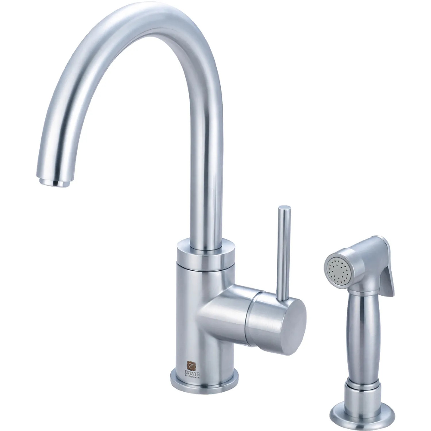 Pioneer 2MT171H-SS Pioneer Motegi Single-Handle Kitchen Faucet w/ Side Spray, Stainless Steel - 2MT171H-SS