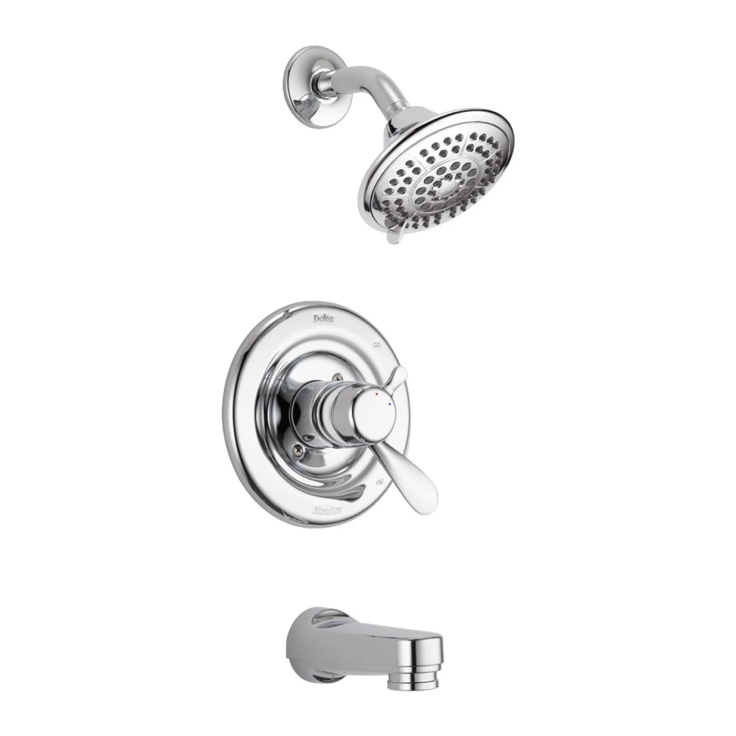 Delta T17430 Delta Classic Monitor 17 Series Two-Handle Tub/Shower Faucet with 5-Setting Rain Showerhead, Touch-Clean, 1.75 GPM, Lever Handles, Chrome - T17430