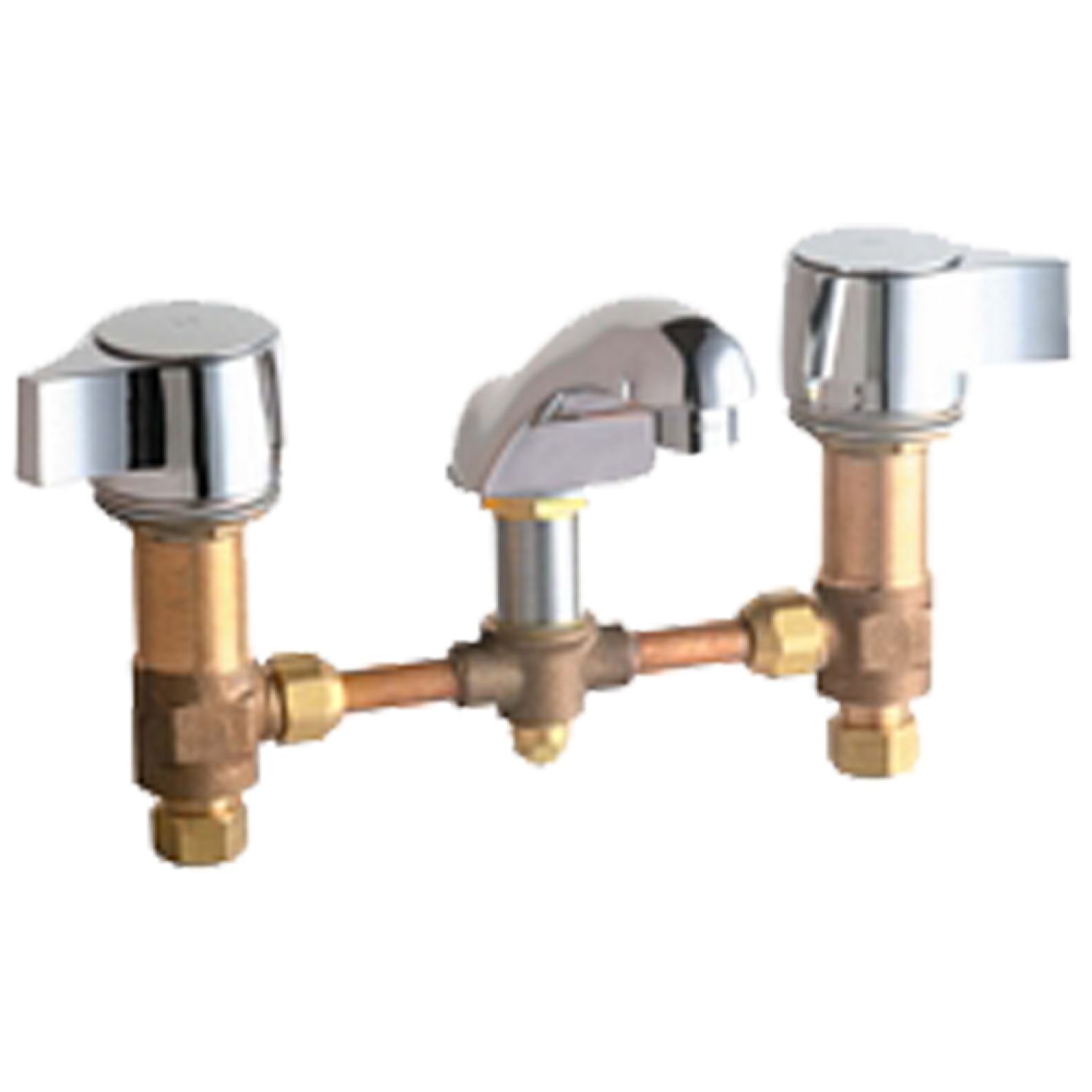 Chicago Faucet 404-V636ABCP Chicago Faucets 404-V636ABCP Concealed Hot and Cold Water Metering Sink Faucet