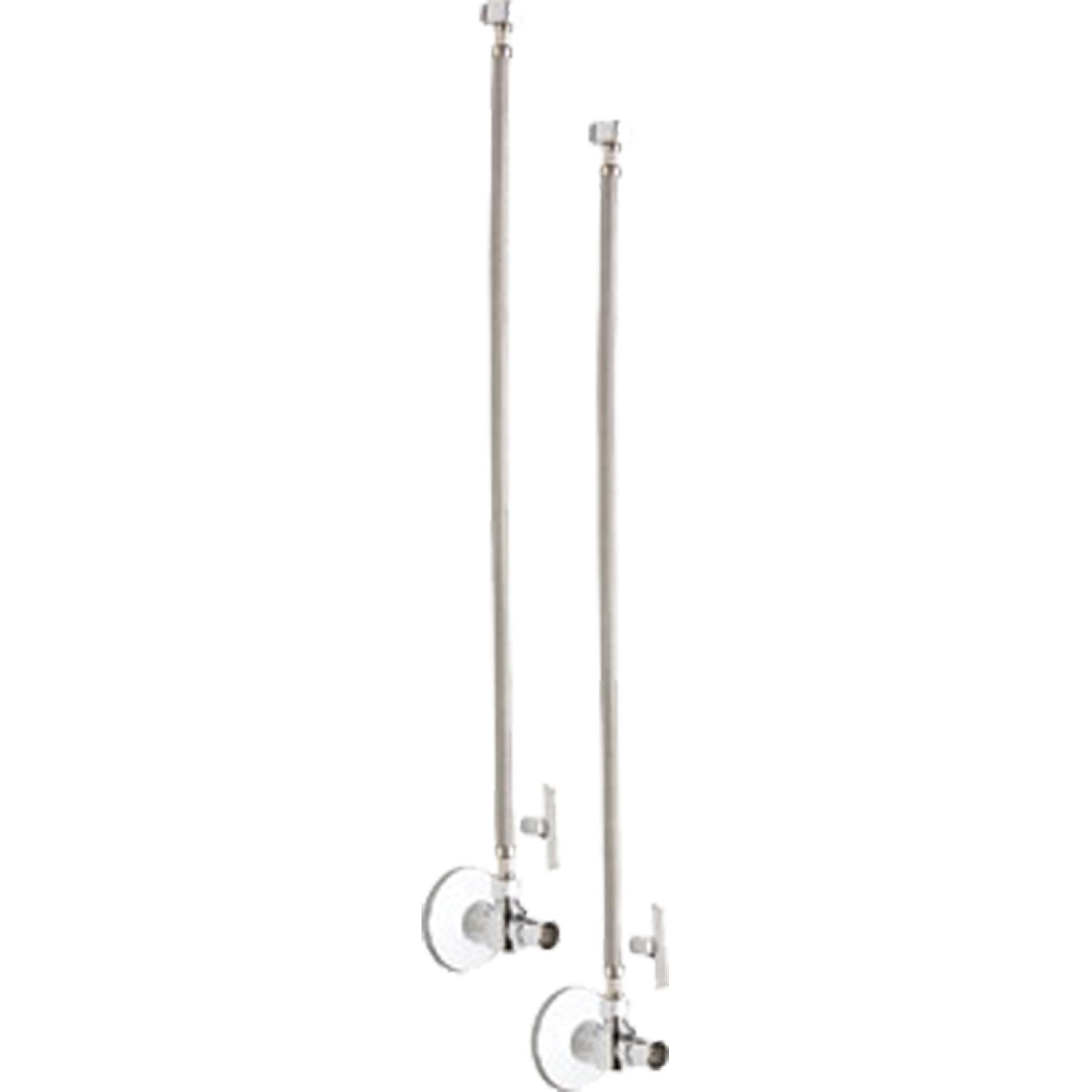 Chicago Faucet STB-21-13-PR-AB Chicago Faucets STB-21-13-PR-AB Angle Stop Ball Valve with Supply Hose and Loose Key Handle (Pair)