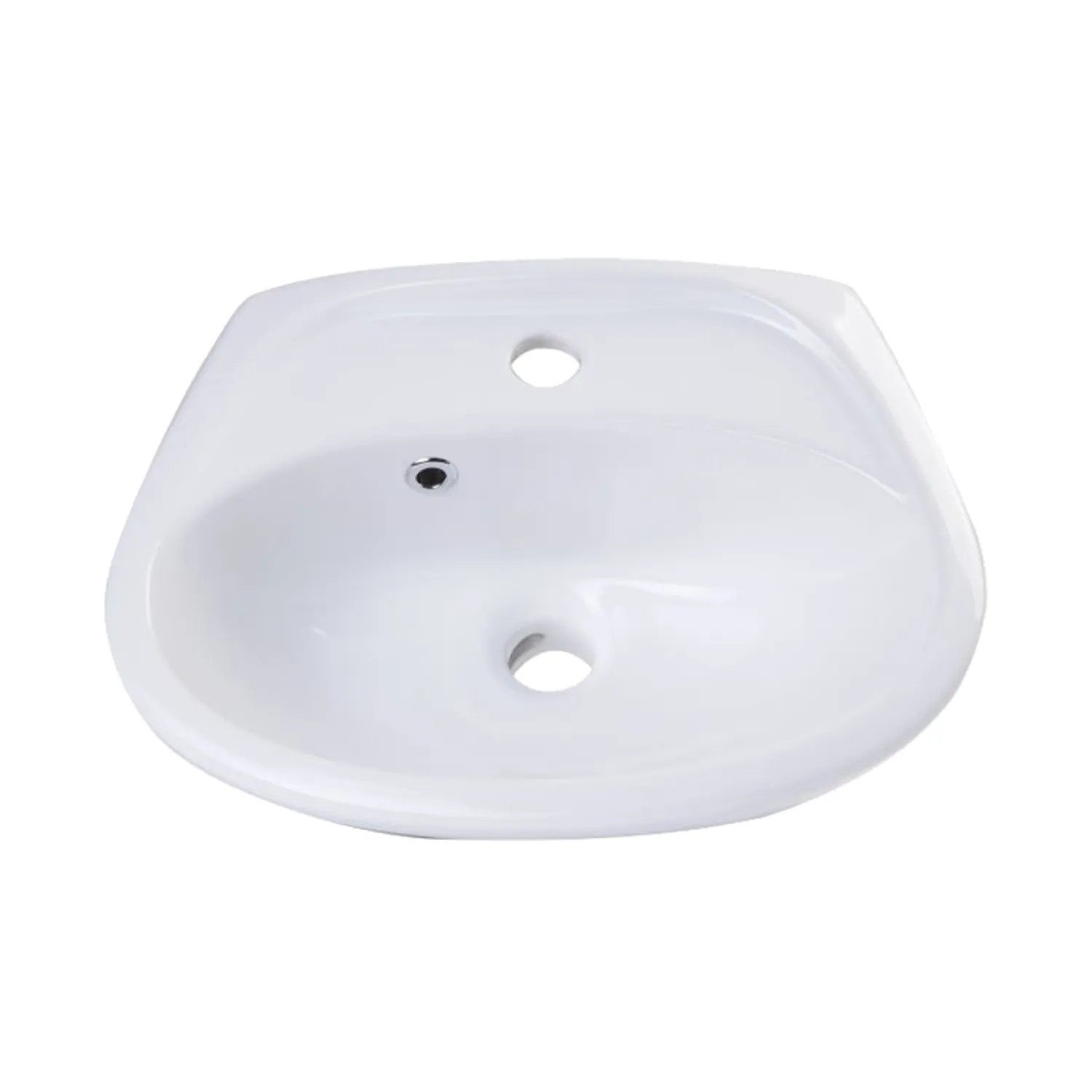 Alfi AB106 ALFI Porcelain Bathroom Sink, Round, Wall Mounted, Compact Size, White - AB106