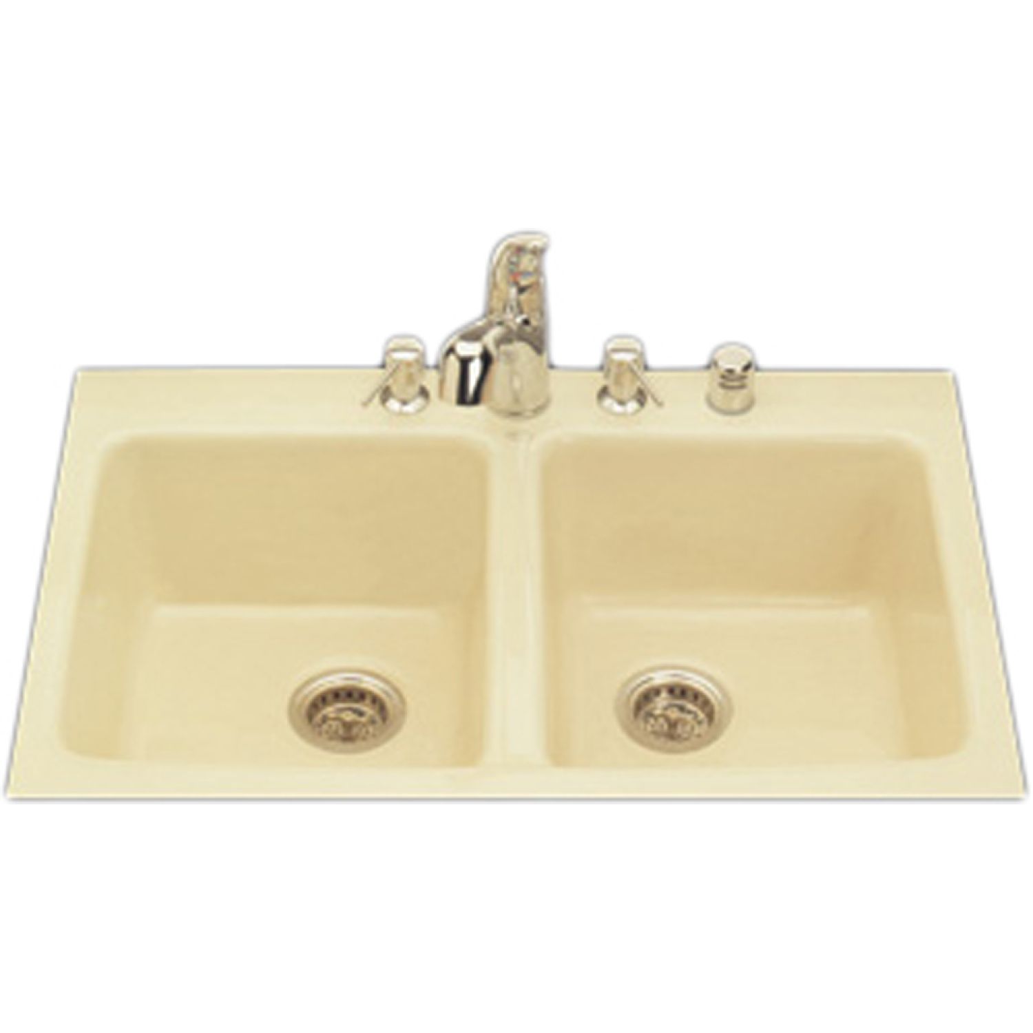   Commercial Enameling CE740-3-46 Two-Bowl Kitchen Sink - 32X21X8 