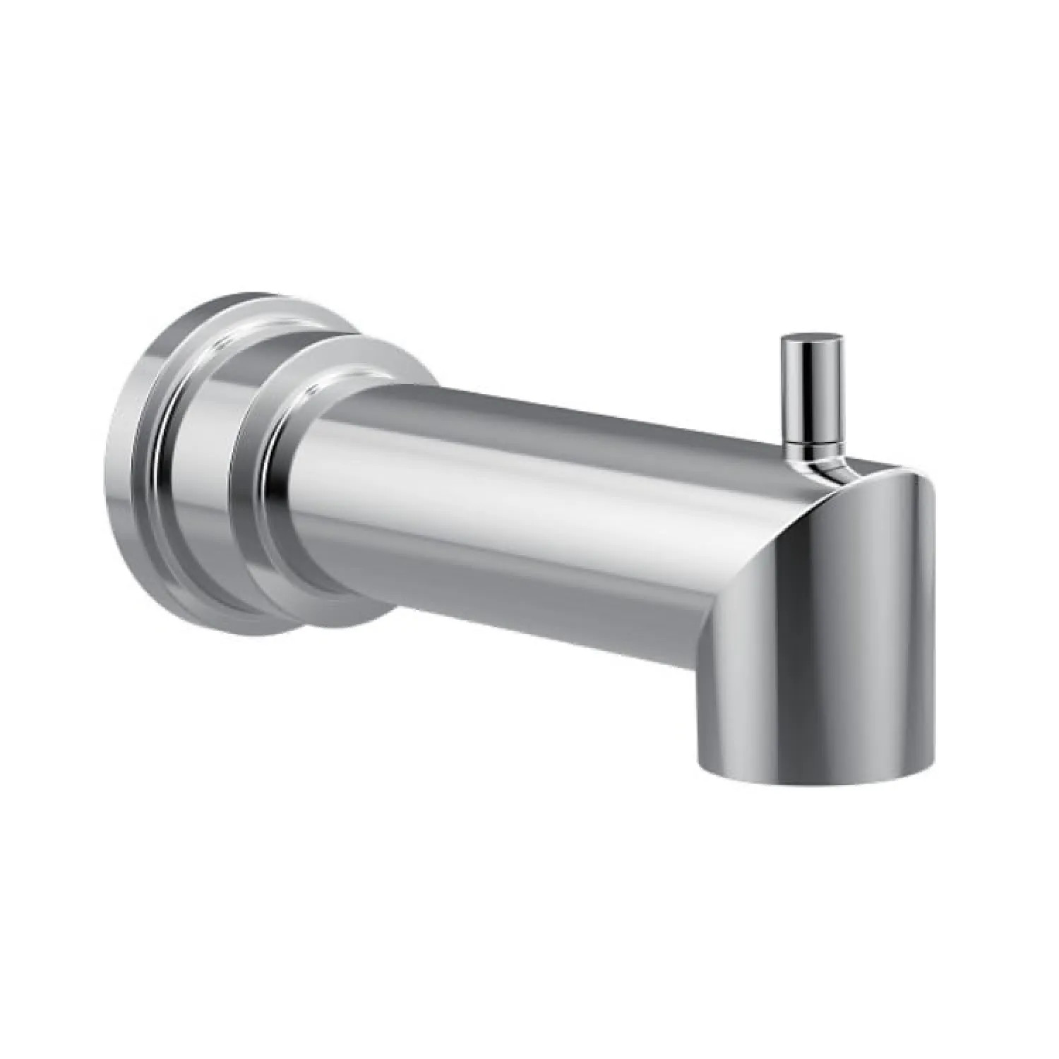 Moen 165914 Moen Arris 7-1/8-inch Wall-Mount Polished Chrome Tub Spout with Pull-Up Diverter, 1/2-inch Connection Size, Slip Fit - 165914BL