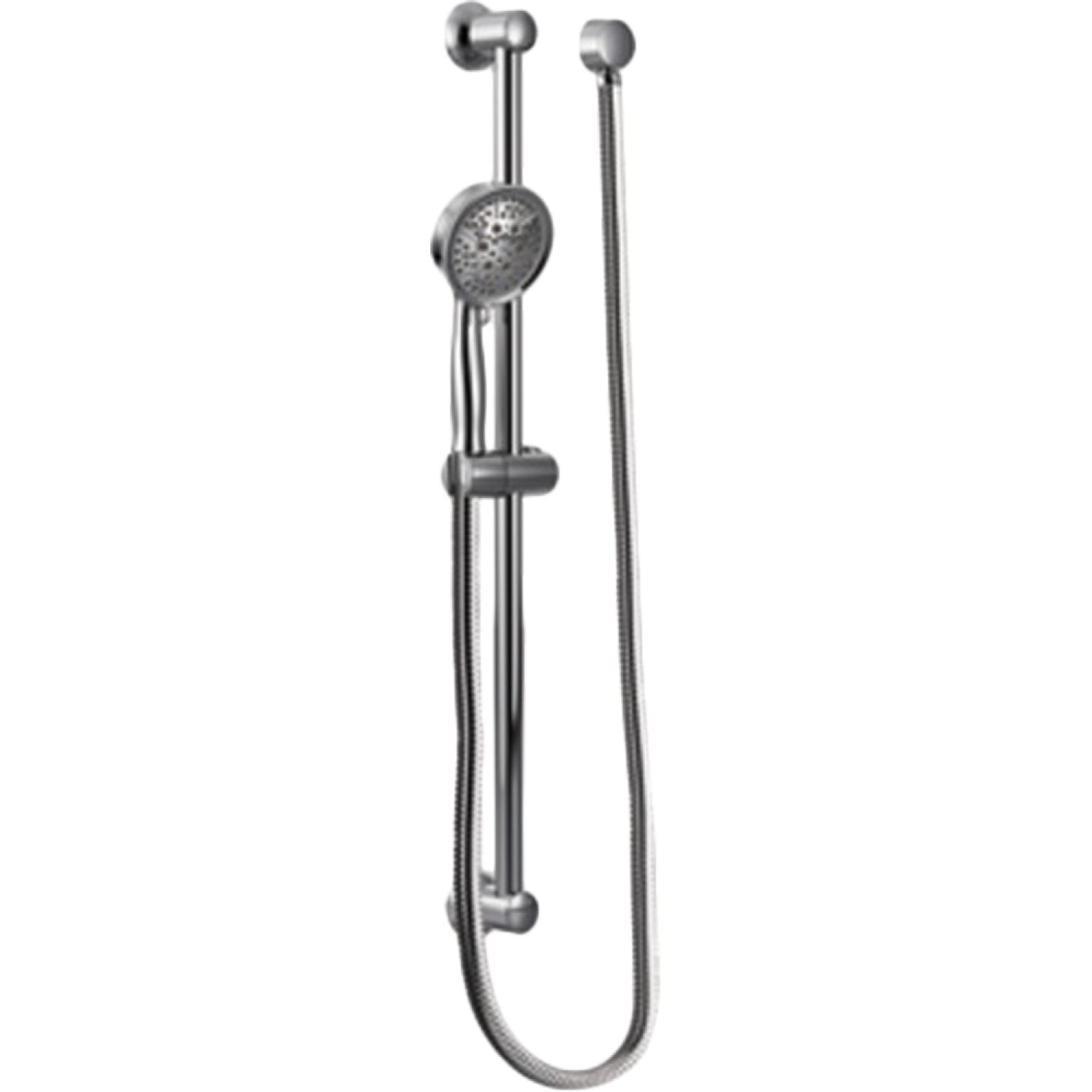Moen 3667EP Moen 4-3/8in Four-Function Handheld Shower with 30in Slide Bar, Round, Eco-Performance, 1.75 GPM, WaterSense, Chrome - 3667EP