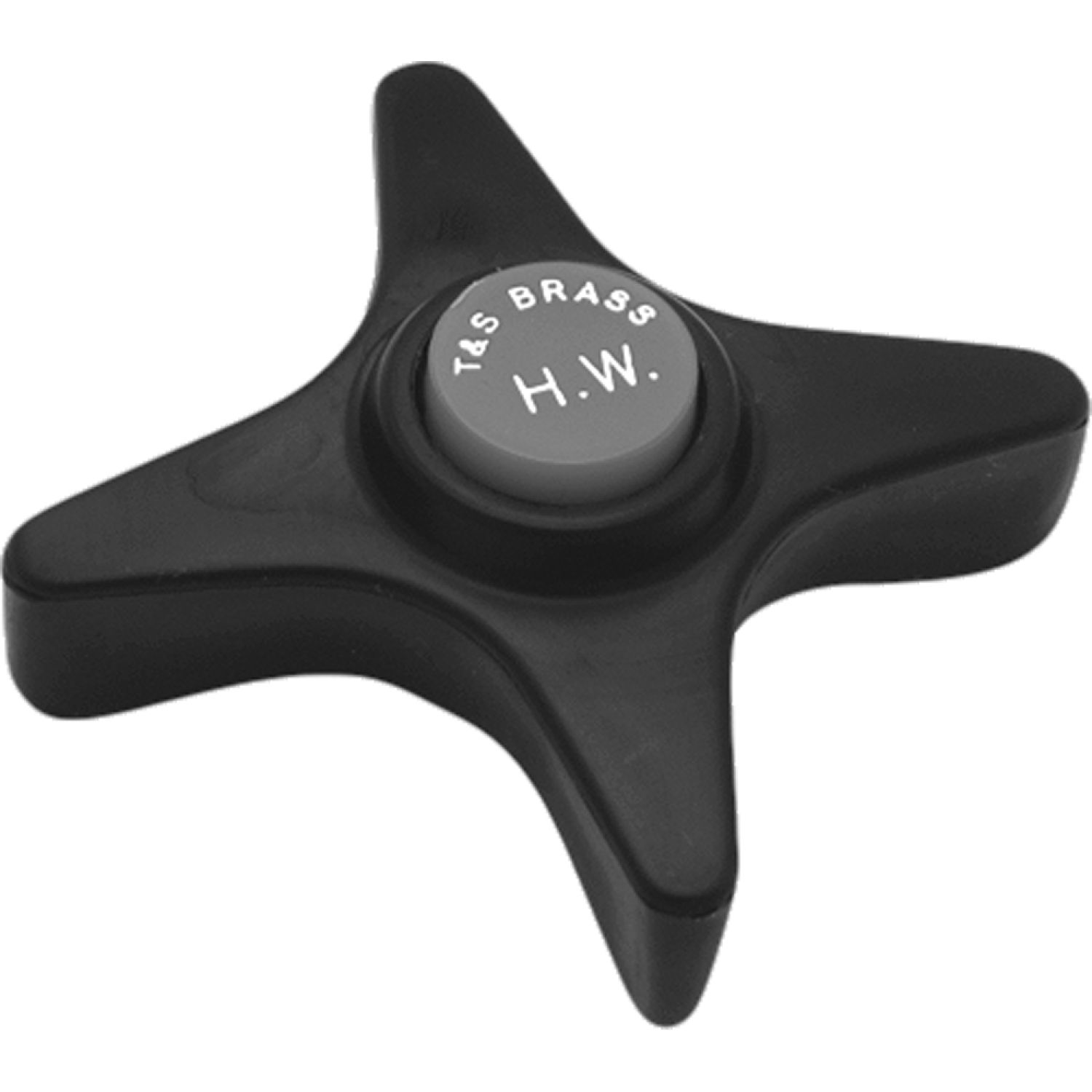 T&S Brass BL-5505-07 T&S BRASS BL-5505-07 FOUR ARM HANDLE, BLACK POLYPROPYLENE WITH GREEN SNAP INDEX