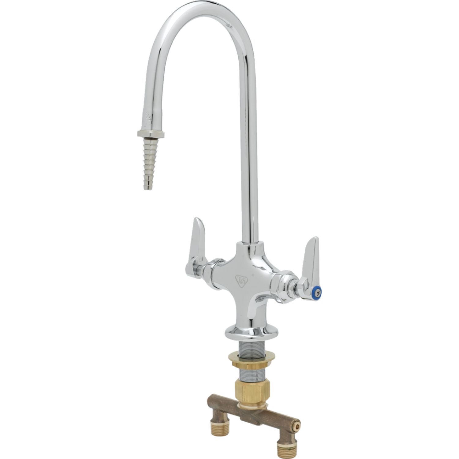 T&S Brass BL-5704-01 T&S BRASS BL-5704-01 LAB MIXING FAUCET, RIGID GOOSENECK, SERRATED TIP, 4