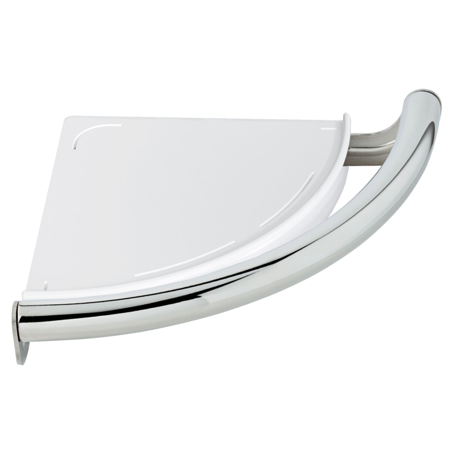 Delta 41516 Delta Decor Assist Contemporary Corner Shelf with Assist Bar, Chrome - 41516