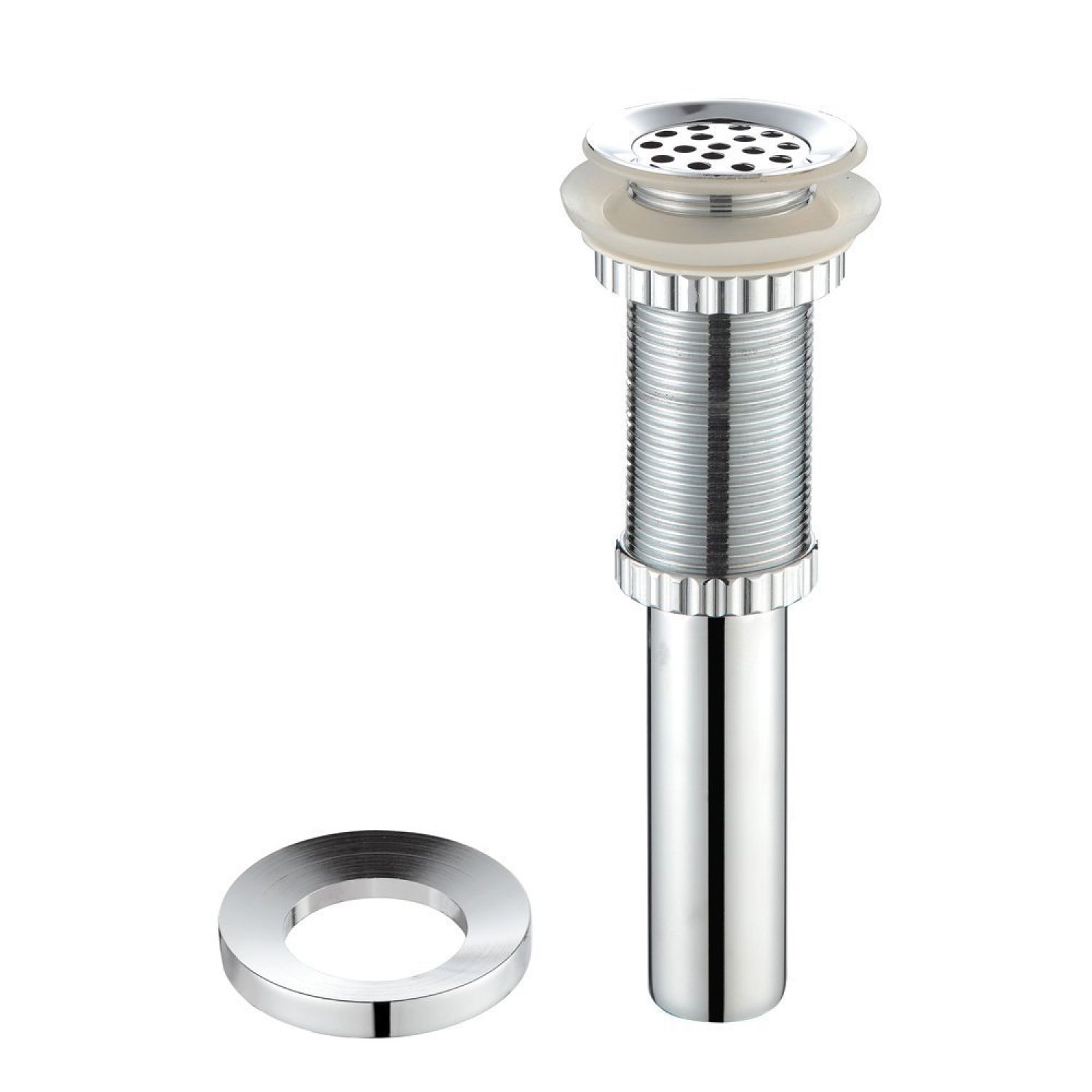 Kraus PU-12-MR-1CH Kraus PU-12-MR-1CH Chrome Push Pop Drain With Mounting Ring