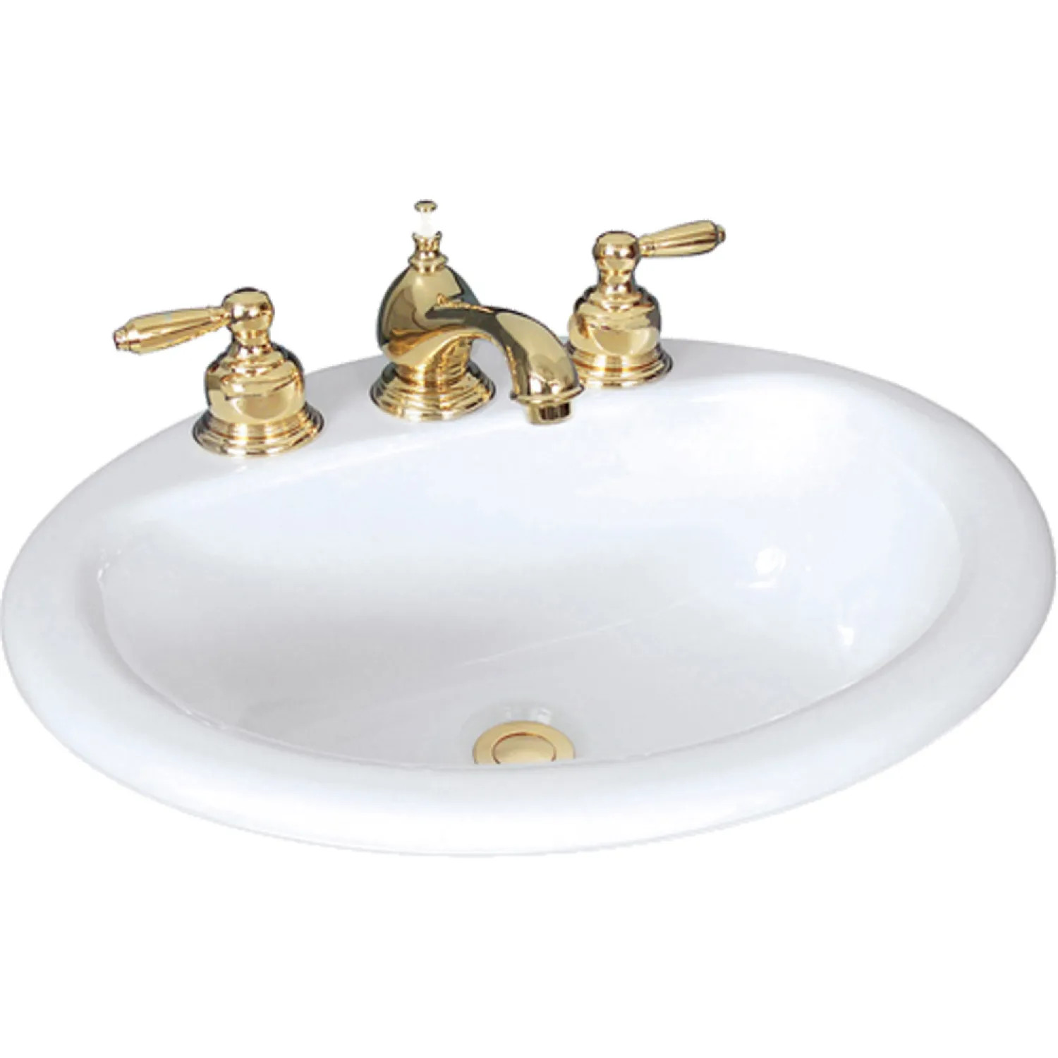 Mansfield 251-LO-4-WHT Mansfield Alto II Drop In Lavatory, 4in Center, Less OverFlow, White - 251-LO-WHT