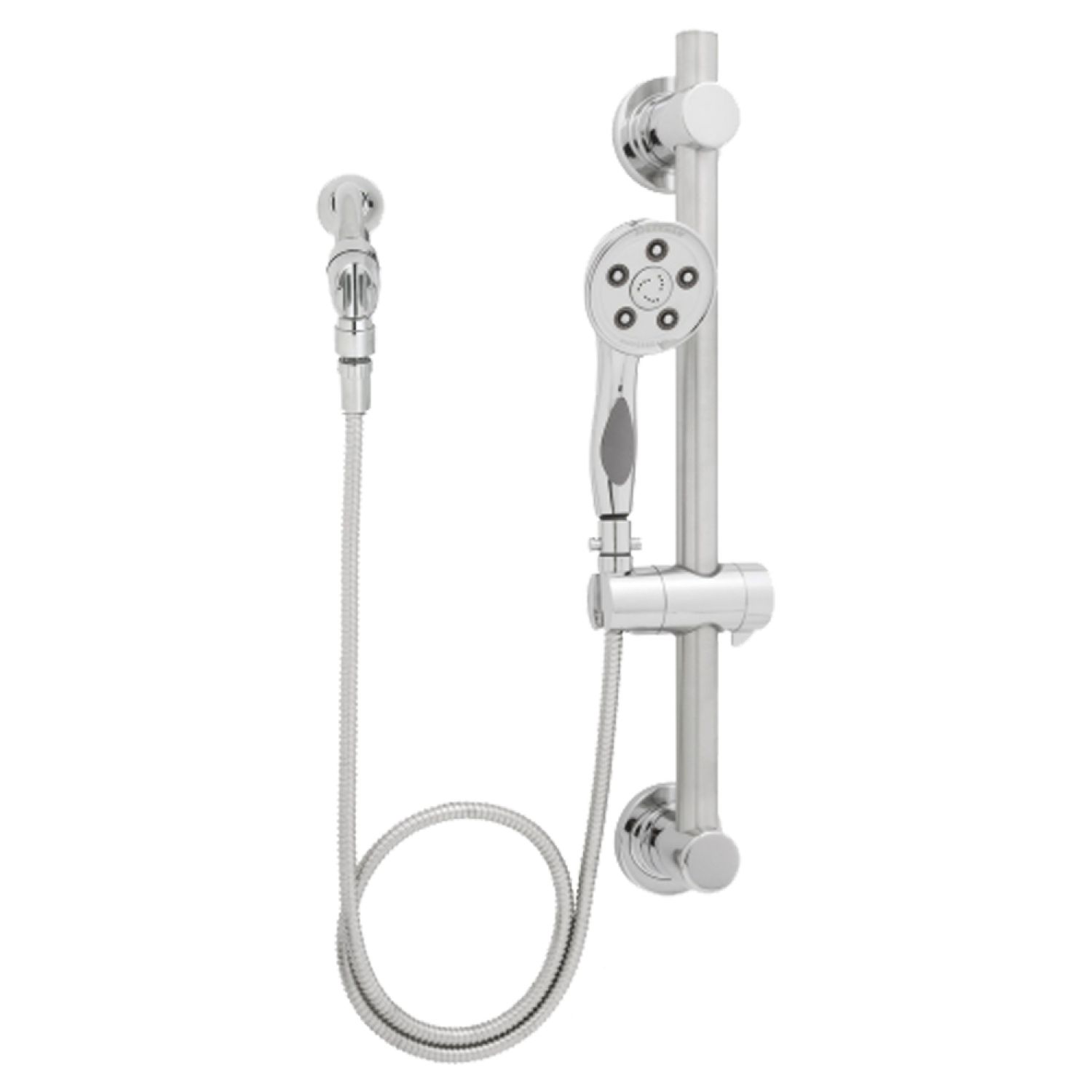 Speakman VS-3414 Speakman Caspian Anystream  2.5 GPM Three-Spray Function Hand Shower with 24in Slide Bar and 60in Metal Hose, ADA Compliant Grab Bar, Chrome - VS-3414
