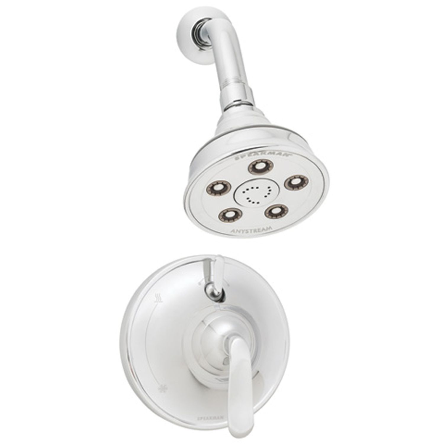 Speakman SM-7410-P Speakman Caspian Round Two-Handle Pressure Balance Shower Faucet, Lever Handles, 2.5 GPM, Polished Chrome - SM-7410-P