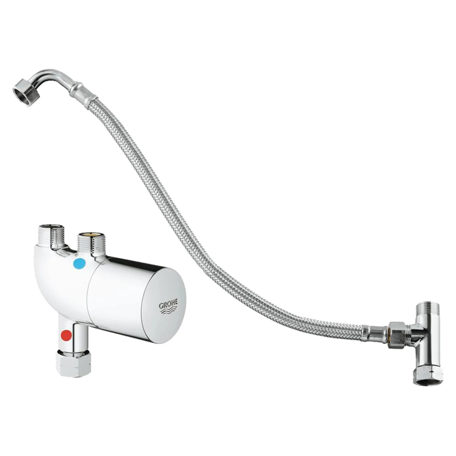 Grohe 34507000 Grohe 34507000 Grohtherm Micro Thermo Scalding Protection, Starlight Chrome