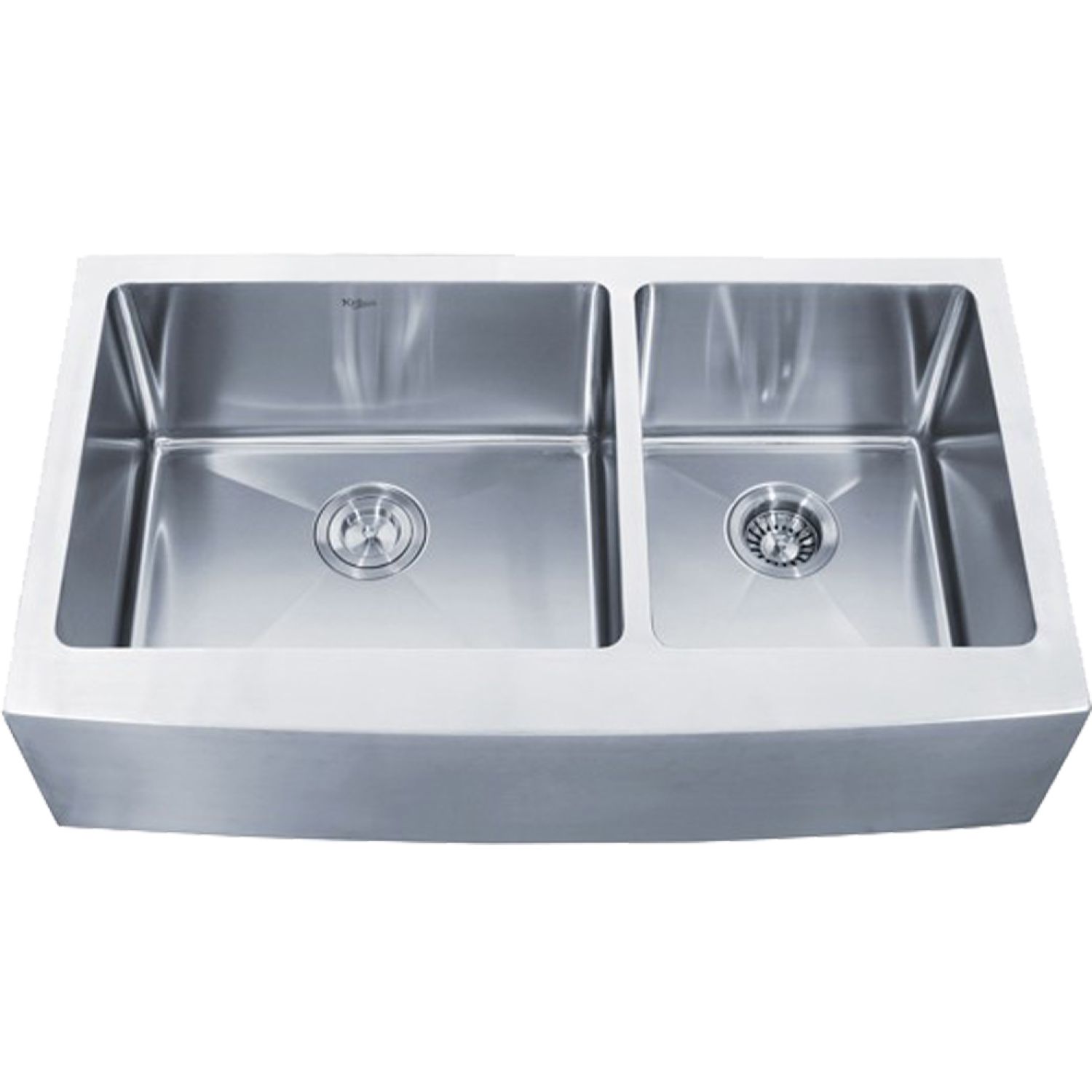 Kraus KHF203-36 Kraus KHF203-36 36 inch Farmhouse Apron 60/40 Double Bowl 16 gauge Stainless Steel Kitchen Sink