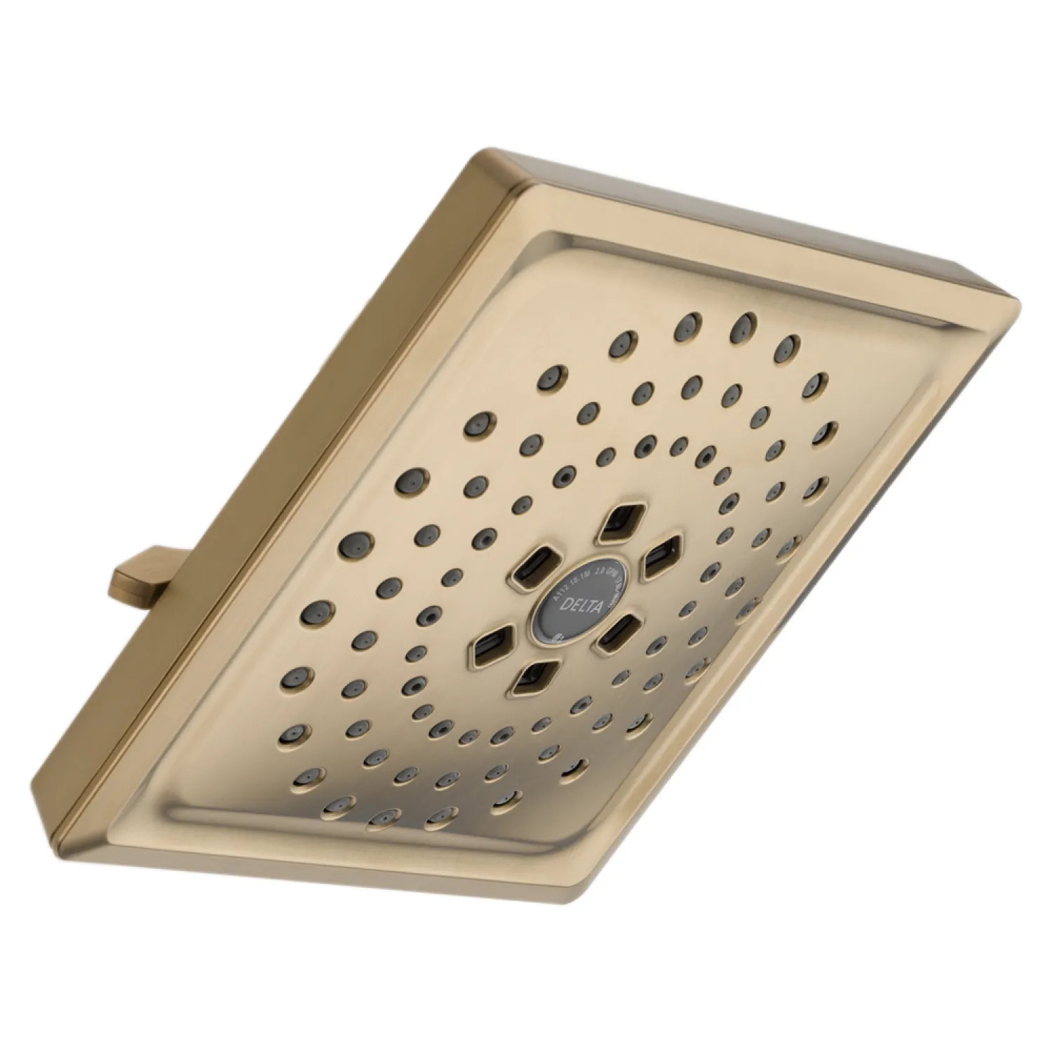 Delta 52684-CZ Delta Universal Showering H2Okinetic 3-Setting Raincan Shower Head with Touch-Clean Nozzles, Square, 1.75 GPM, Brilliance Champagne Bronze - 52684-CZ