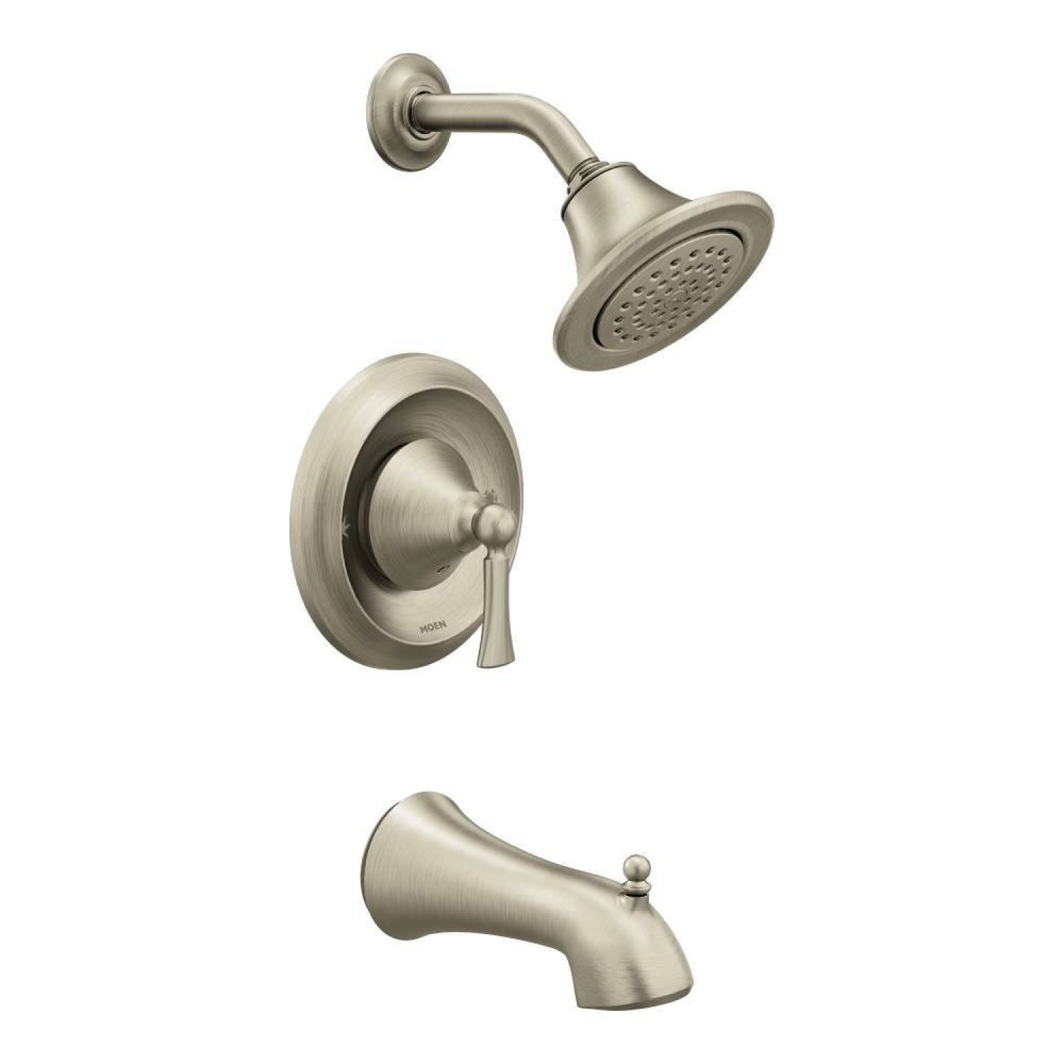 Moen T4503EPBN Moen Wynford Posi-Temp Tub/Shower Faucet, 1.75 GPM, 1-Function, Single Lever Handle, M-PACT, Eco-Performance, Brushed Nickel - T4503EPBN