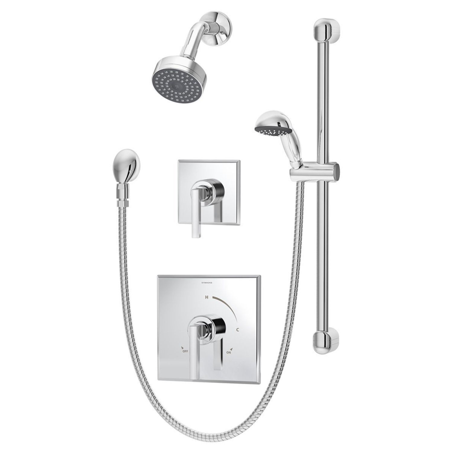 Symmons 3605-H321-V Symmons Duro Shower/Hand Shower System with Temptrol Pressure-Balancing Valve, ADA-Compliant, 2.5 GPM, Polished Chrome - 3605-H321-V