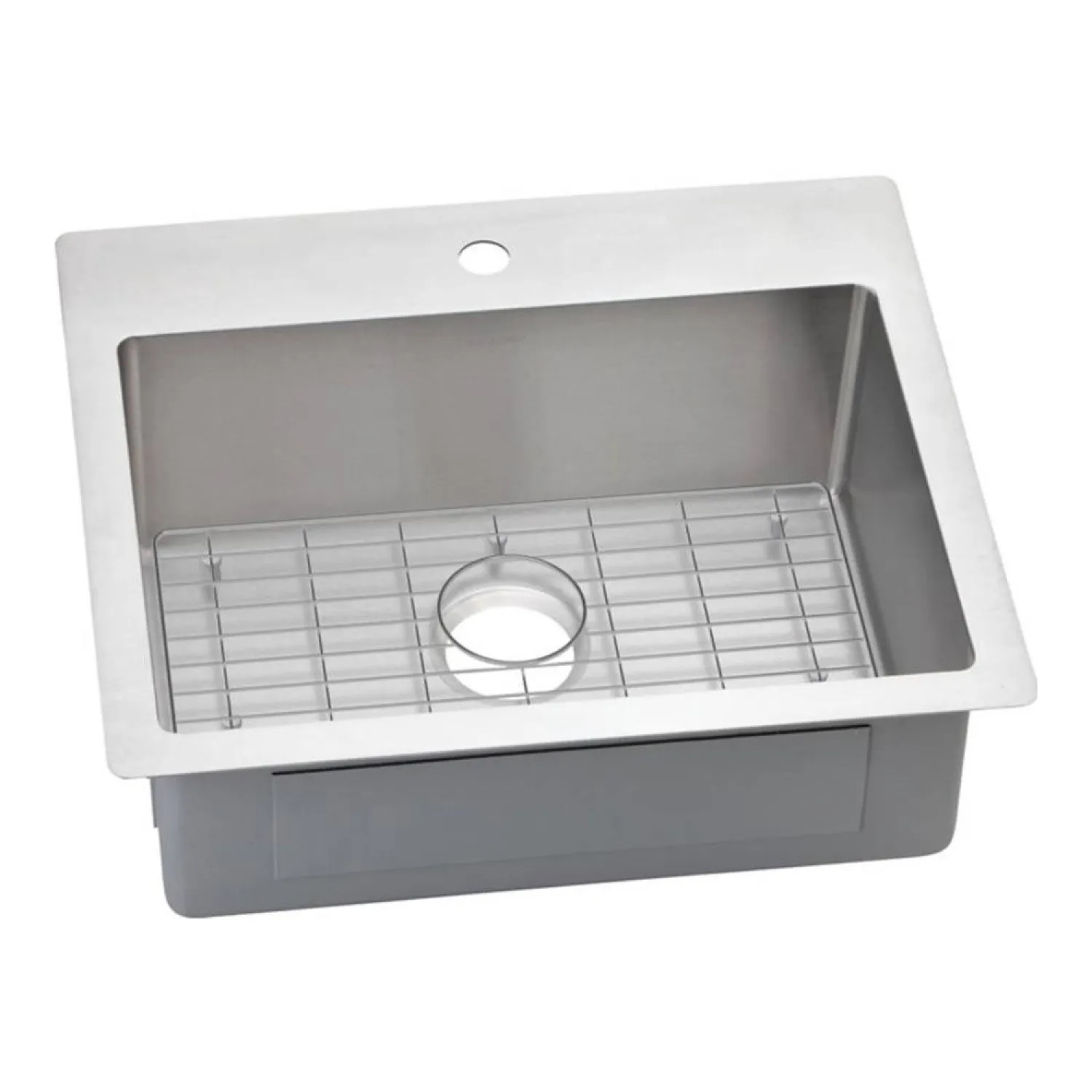 Elkay ECTSR25229BG1 Elkay ECTSR25229BG1 Crosstown 25” x 22” x 9” Single Bowl Dual Mount Sink Kit, Stainless Steel