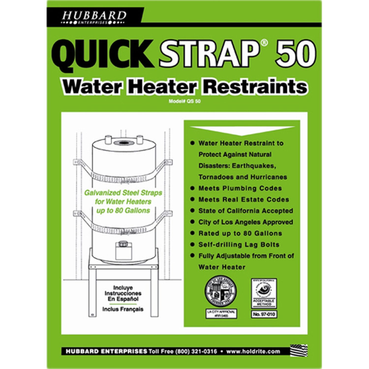 Holdrite QS-50 Holdrite QS-50 Quick Strap 50 Water Heater Restraints