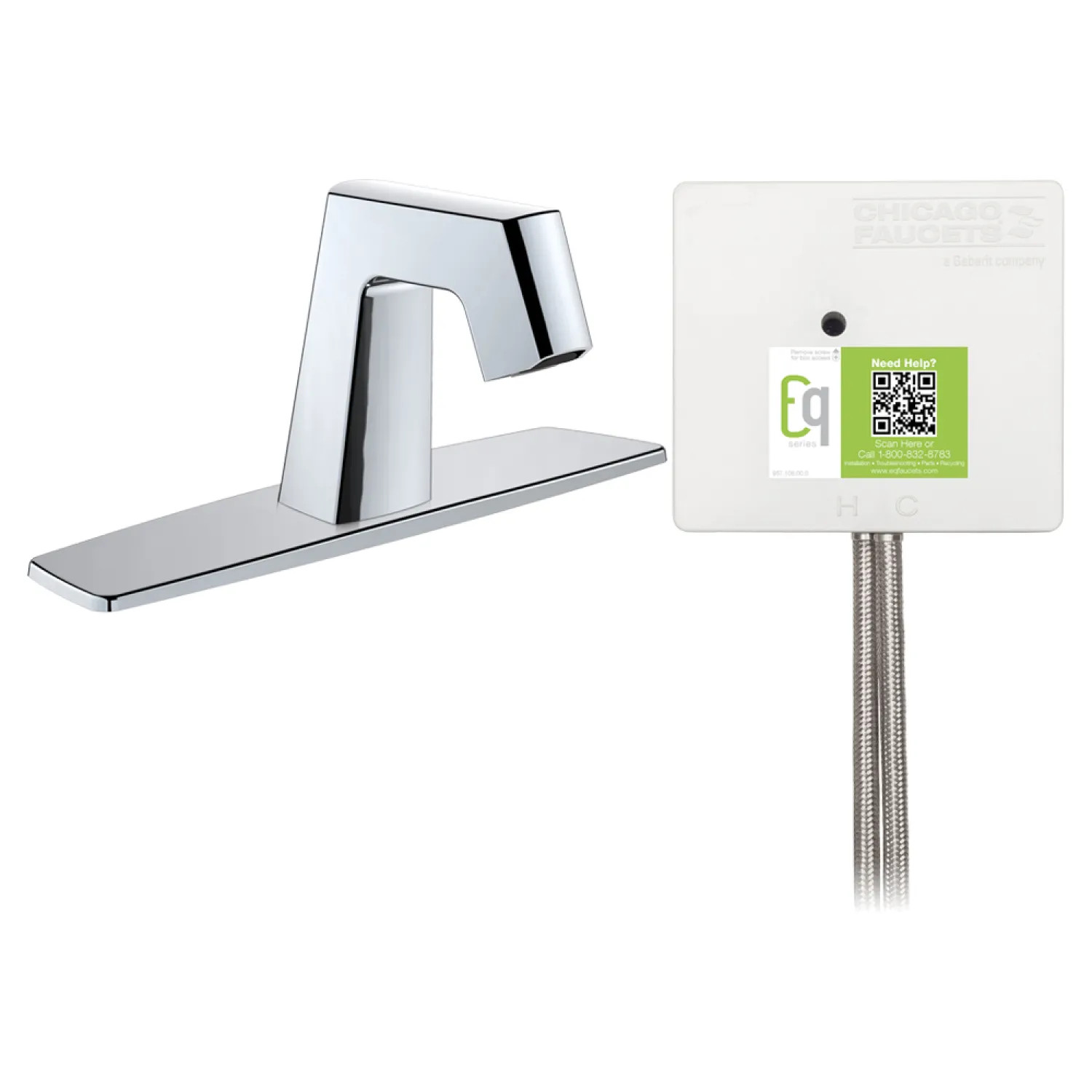 Chicago Faucet EQ-B13A-33ABCP Chicago Faucets EQ-B13A-33ABCP EQ Chrome EQ Angular Series Lavatory Sink Faucet with Hands-free Infrared Detection