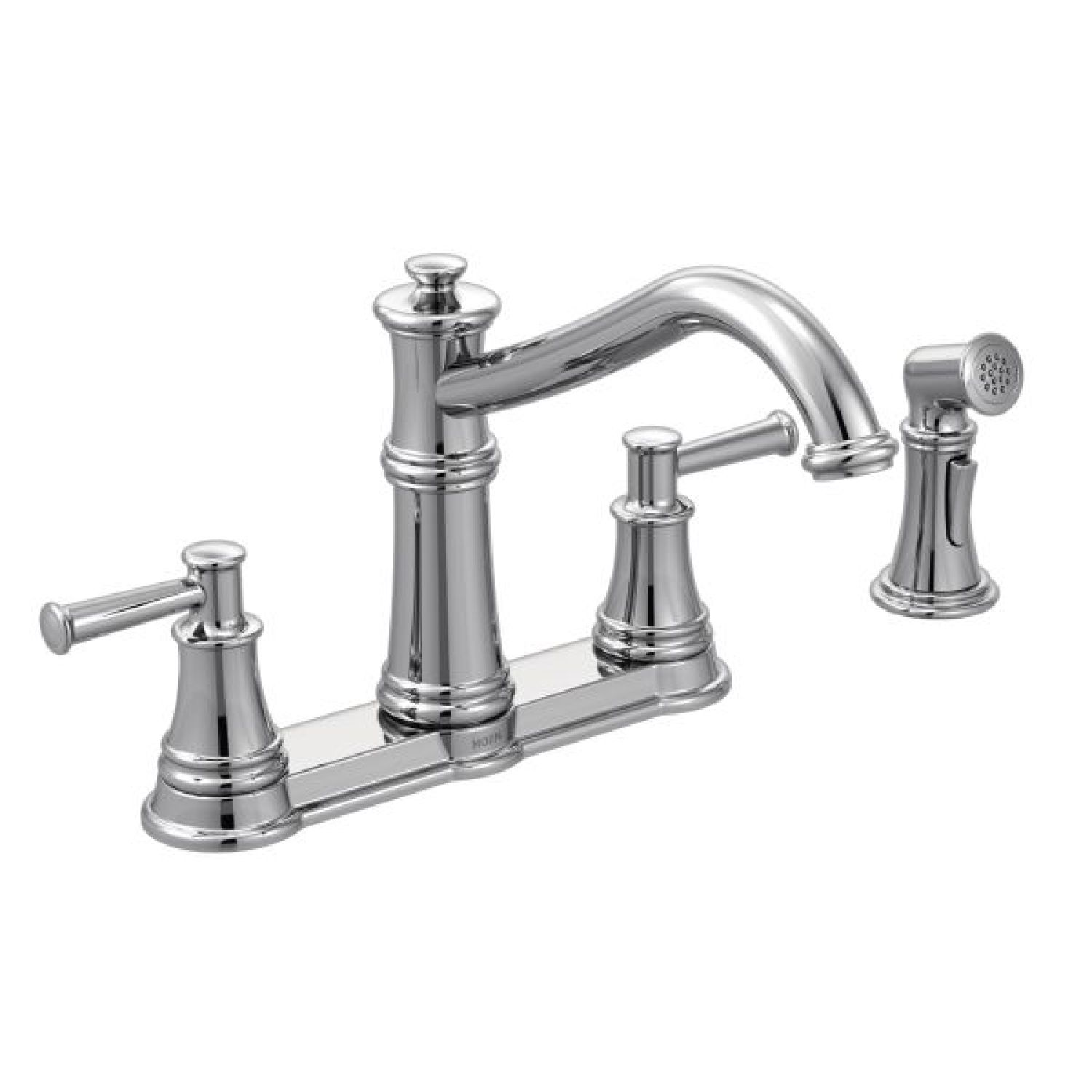 Moen 7255C Moen Belfield Two Handle Kitchen Faucet w/ Side Spray, Chrome - 7255C