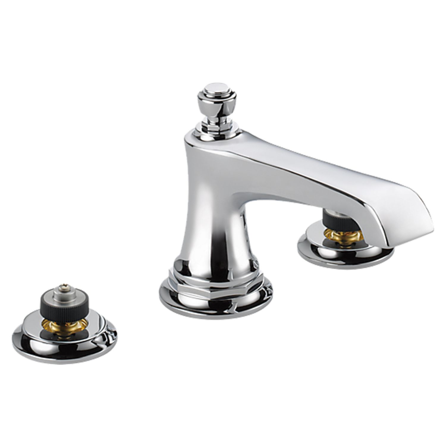 Brizo 65360LF-PCLHP Brizo Rook Two-Handle Widespread Polished Chrome Bathroom Faucet with Metal Pop-Up Drain, 1.5 GPM, Three-Hole, Less Handles - 65360LF-PCLHP