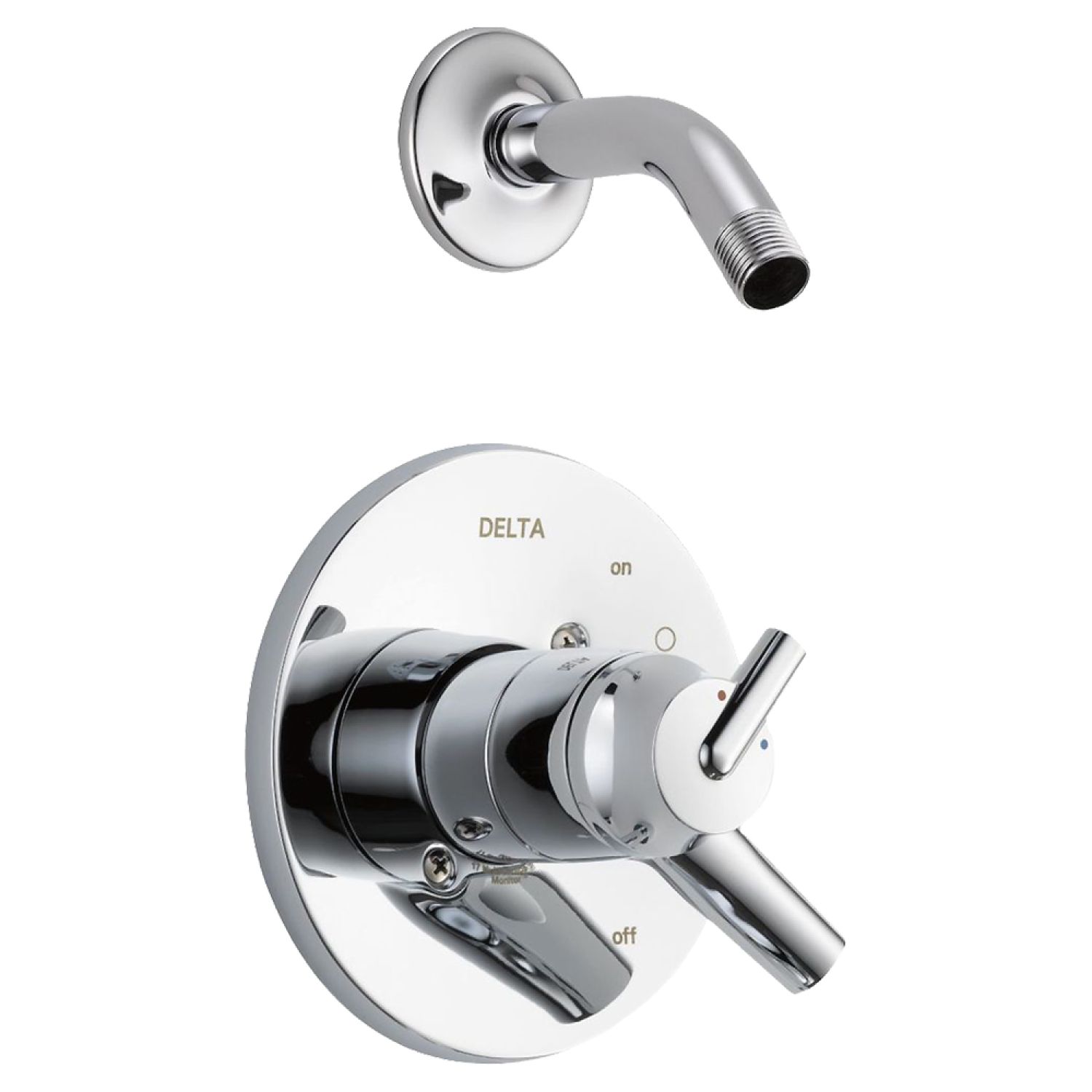 Delta T17259-LHD Delta Trinsic Monitor 17 Series Two-Handle Shower Faucet with Volume Control, Lever Handles, ADA, Less Showerhead, Chrome - T17259-LHD