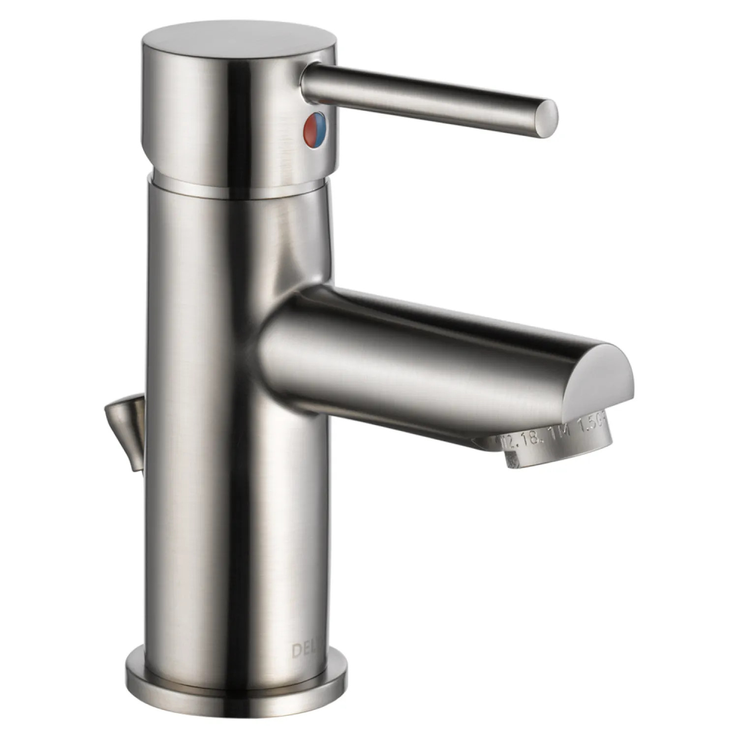 Delta 559LF-SSPP Delta Modern Tubular Single-Hole Stainless Lavatory Faucet, Metal Pop-Up, 1.2 GPM, Single-Handle, Rounded Lever Handle, Project Pack - 559LF-SSPP