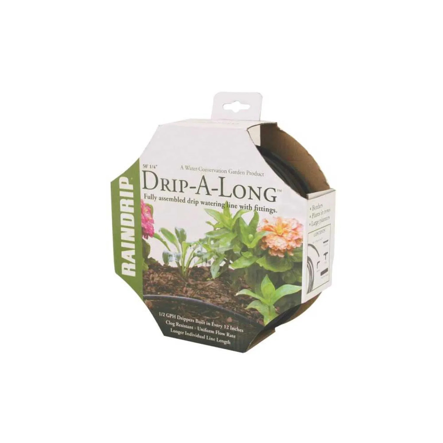   Rain Drip R280DT Drip-A-Long Soaker Hoses, Drip Watering, 50 Foot