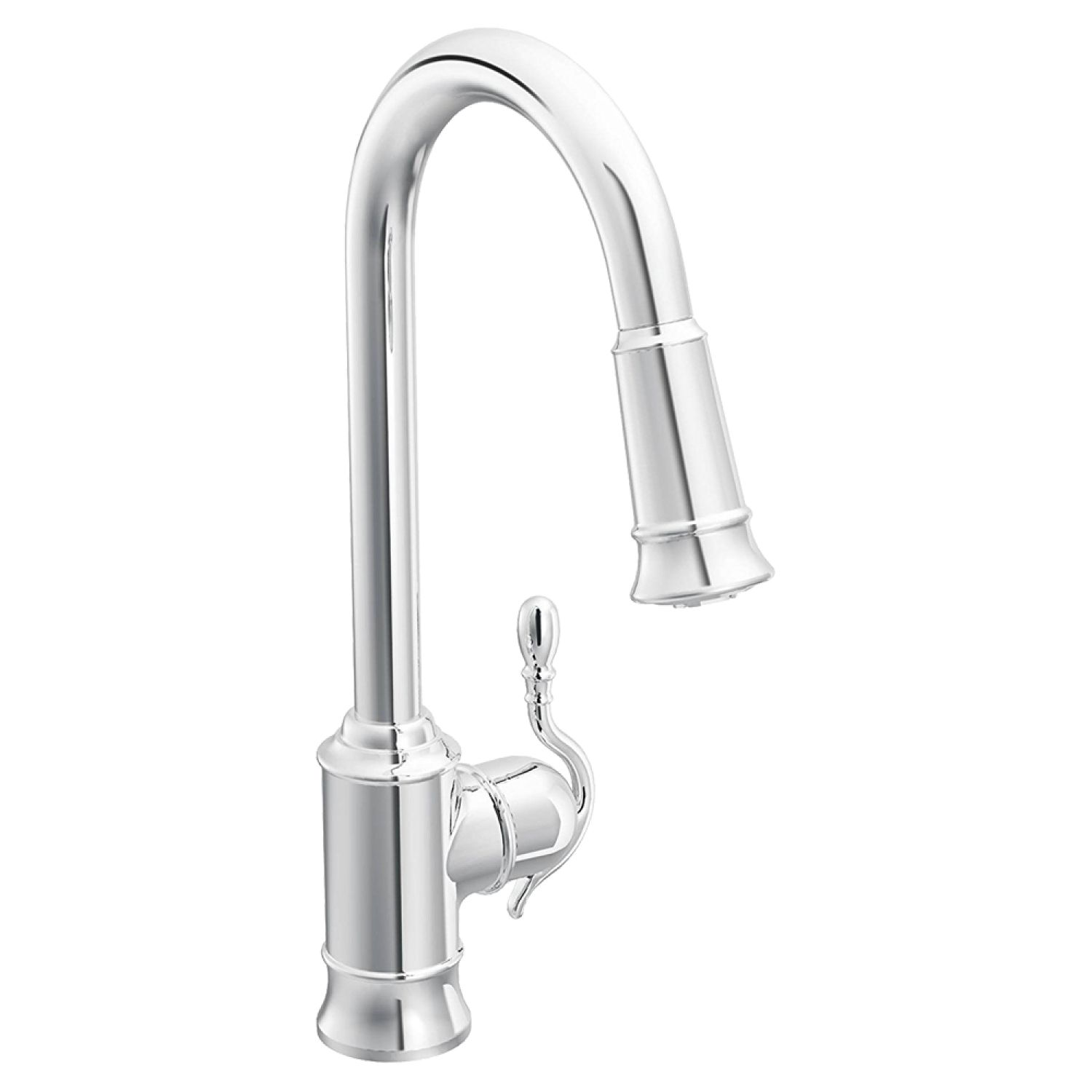 Moen Woodmere Single Handle Pull-Down Kitchen Faucet, Chrome - 7615C