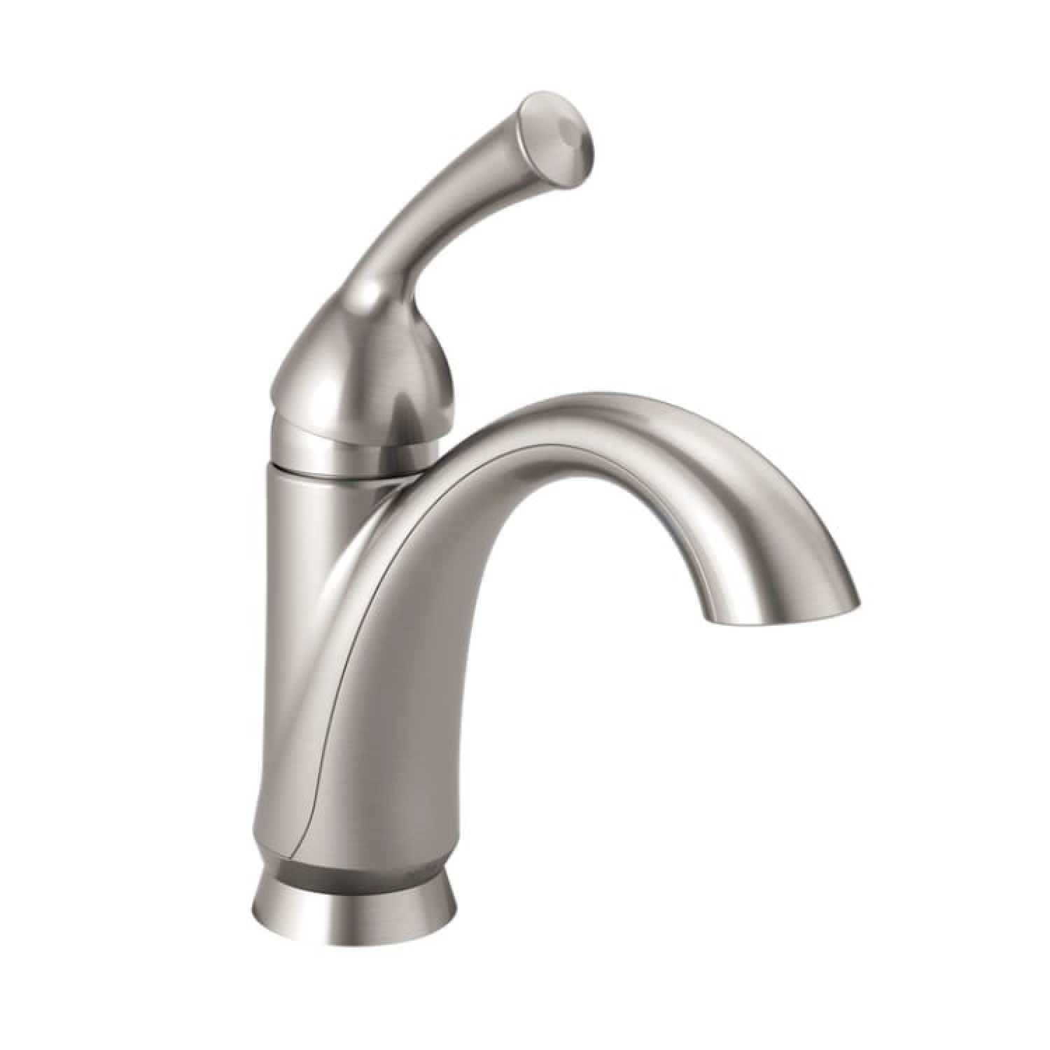Delta 15999-SS-DST Delta Haywood Stainless Lavatory Faucet with Escutcheon, Plastic Pop-Up, 1.2 GPM, Single-Handle, DIAMOND Seal, Lever Handle - 15999-SS-DST