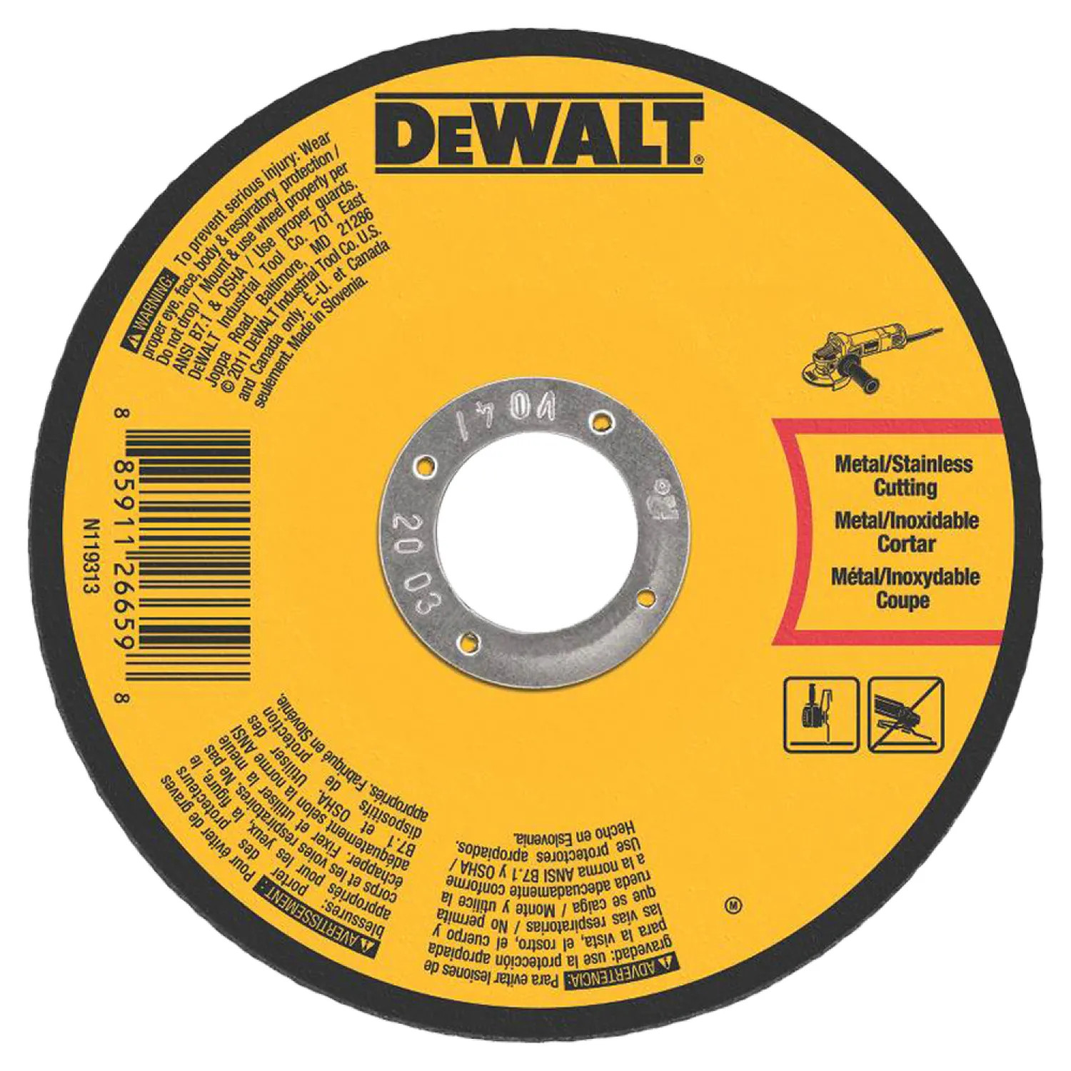 Dewalt DWA8050 Dewalt DWA8050 Type 1 Small Diameter Cut-Off Wheel, 4 in Dia x 0.045 in T, C60T Grit