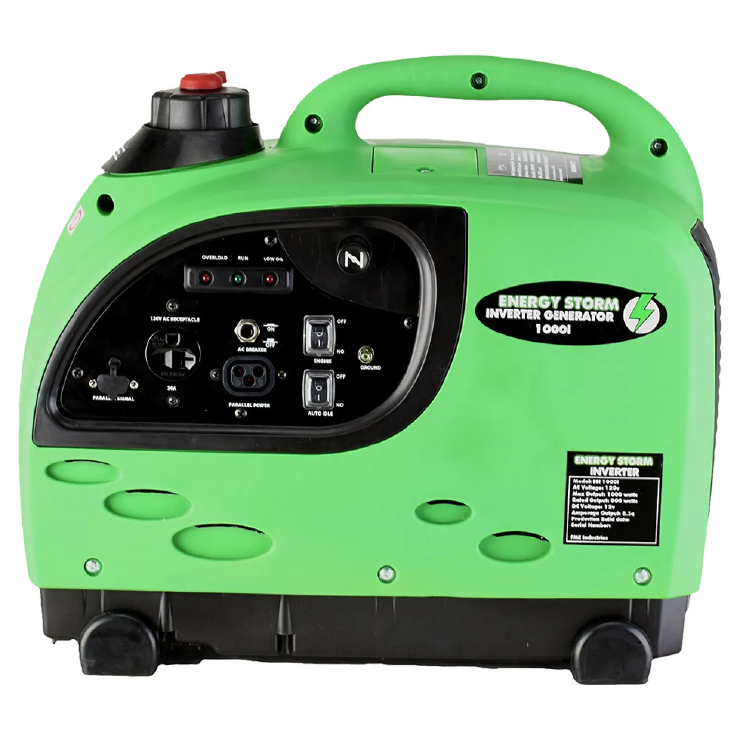 Equipsource ESI1000I Equipsource EnergyStorm ESI1000I Inverter Generator, 110/120 V, 8 A, 1000/900 W, 4-Stroke OHV