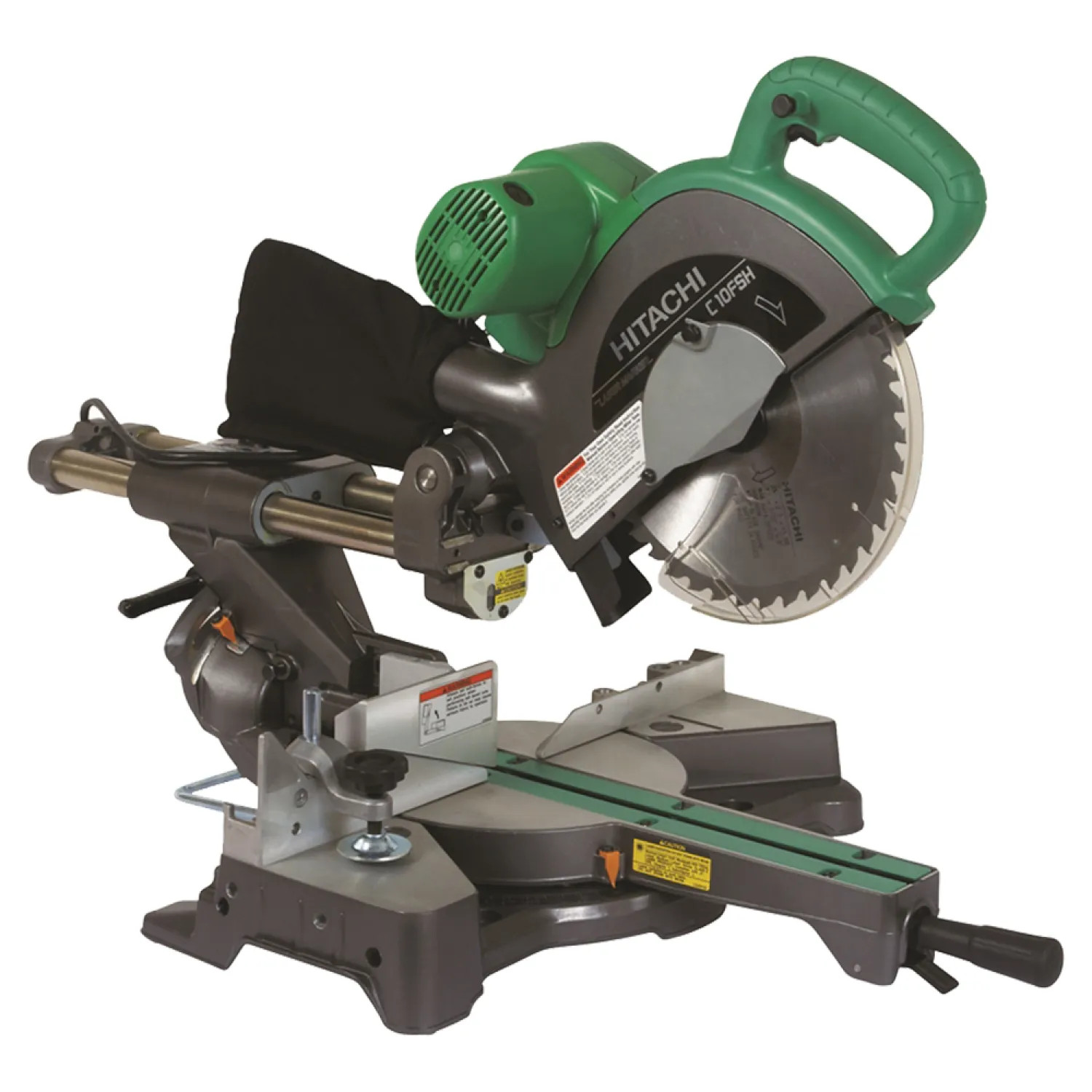 Metabo C10FSHPS Hitachi C10FSHPS Double Bevel Sliding Compound Corded Miter Saw with Laser Marker, 120 VAC, 12 A