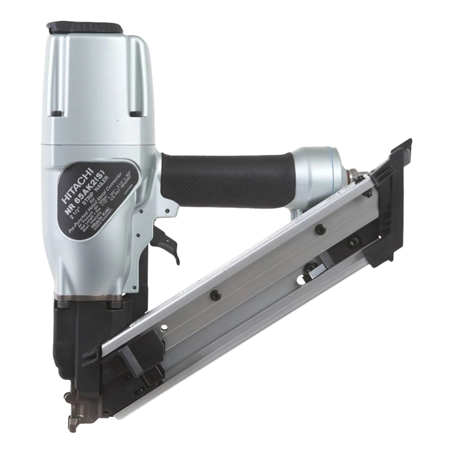 Metabo NR65AK2S Hitachi Strap-Tite Pneumatic Fastening Nailer, 22 Nails, 1-1/2 - 2-1/2 in Paper Strip Collated Nail, 80 - 120 psi