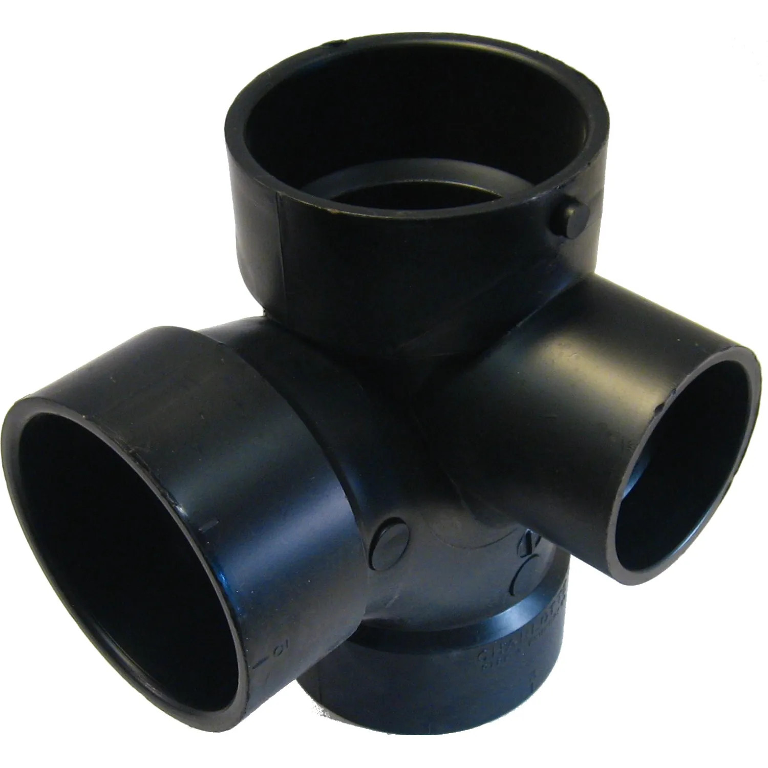 Commodity  3-inch x 3-inch x 3-inch x 2-inch ABS DWV Sanitary Tee with Right Hand Side Inlet