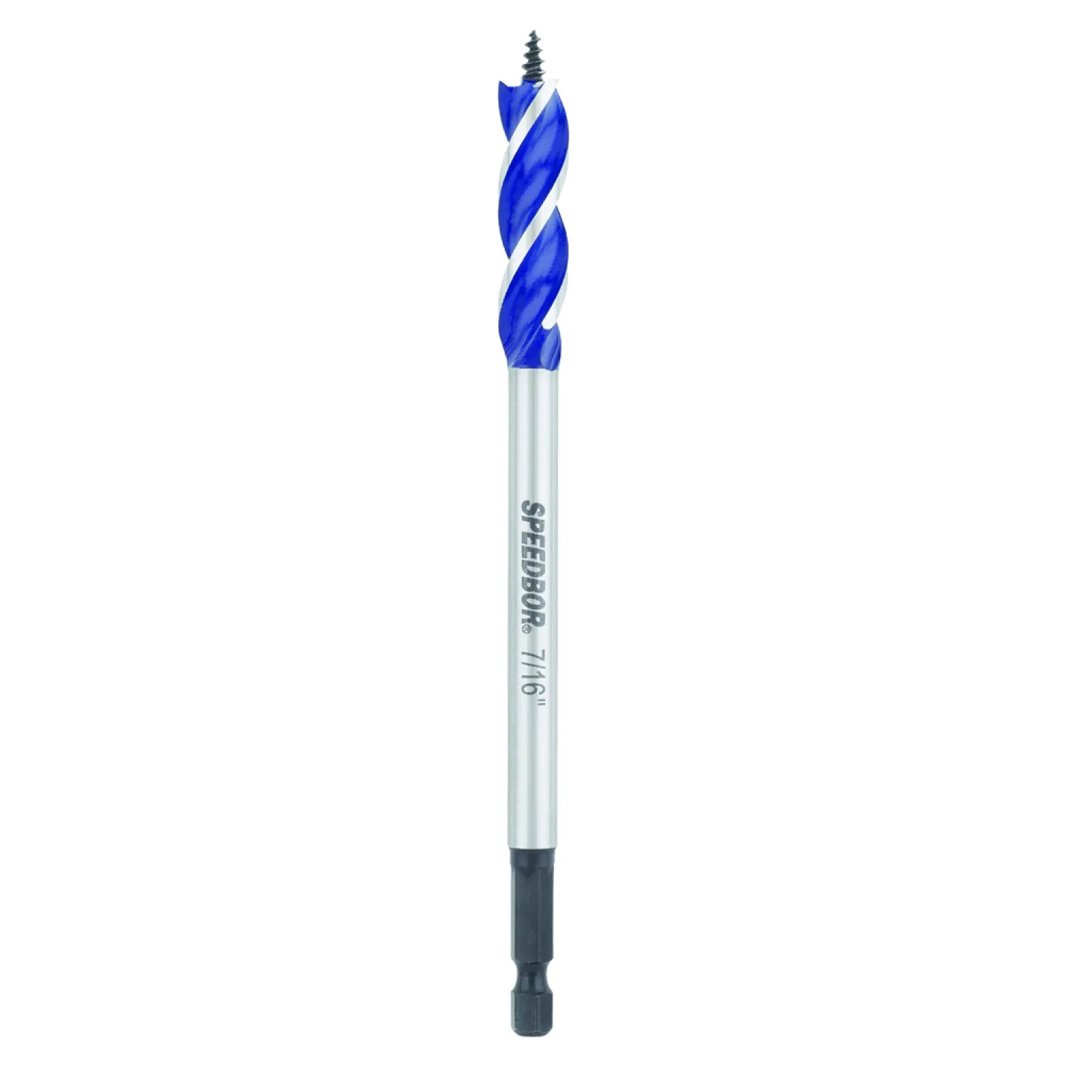 Irwin 3041015 Speedbor Max 3041015 Wood Boring Bit, 7/16 in Dia x 6 in OAL, Carbon Steel, Bright, 3 in Flute