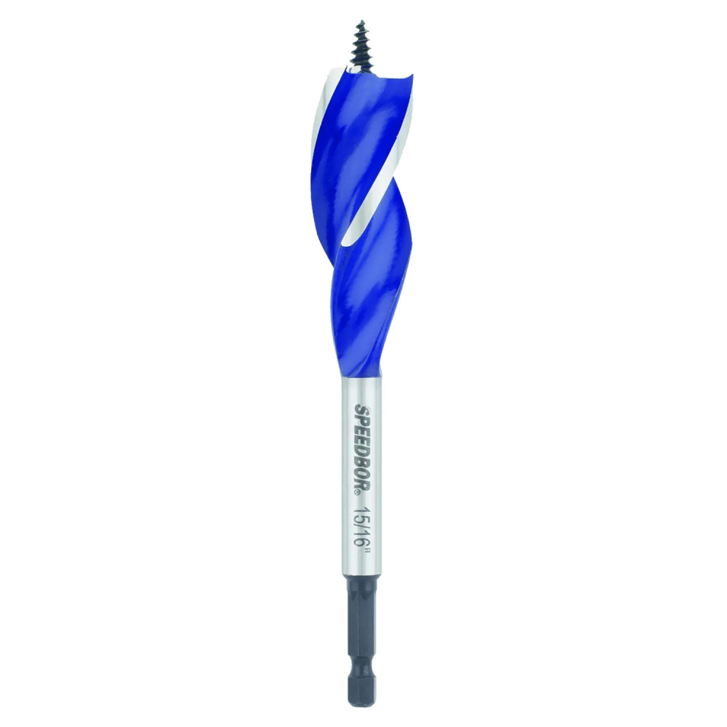 Irwin 3041018 Speedbor Max 3041018 Wood Boring Bit, 15/16 in Dia x 6 in OAL, Carbon Steel, Bright, 3 in Flute