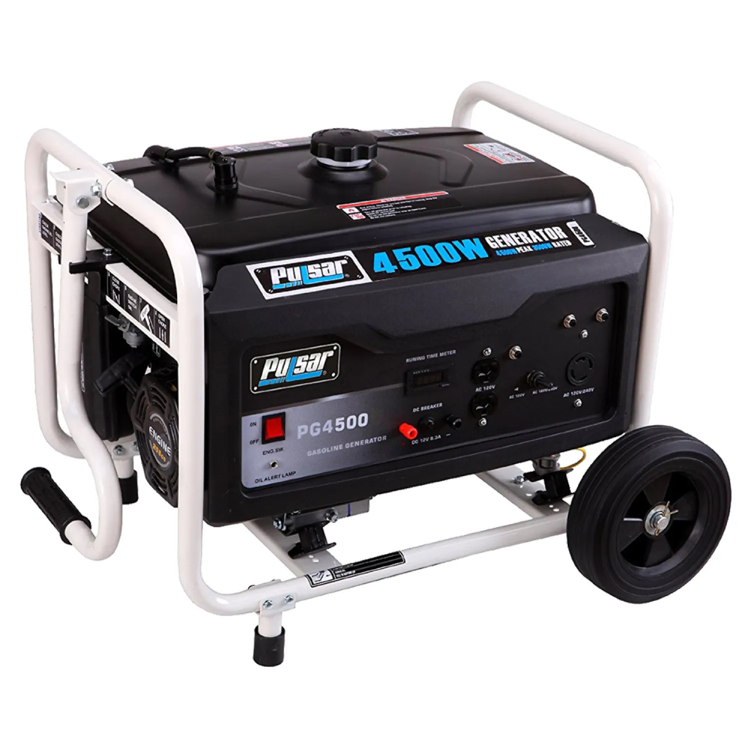 Pulsar PG4500 Pulsar PG4500 Portable Generator, 120/240 V, 8.3 A, 3500/4500 W, 208 cc