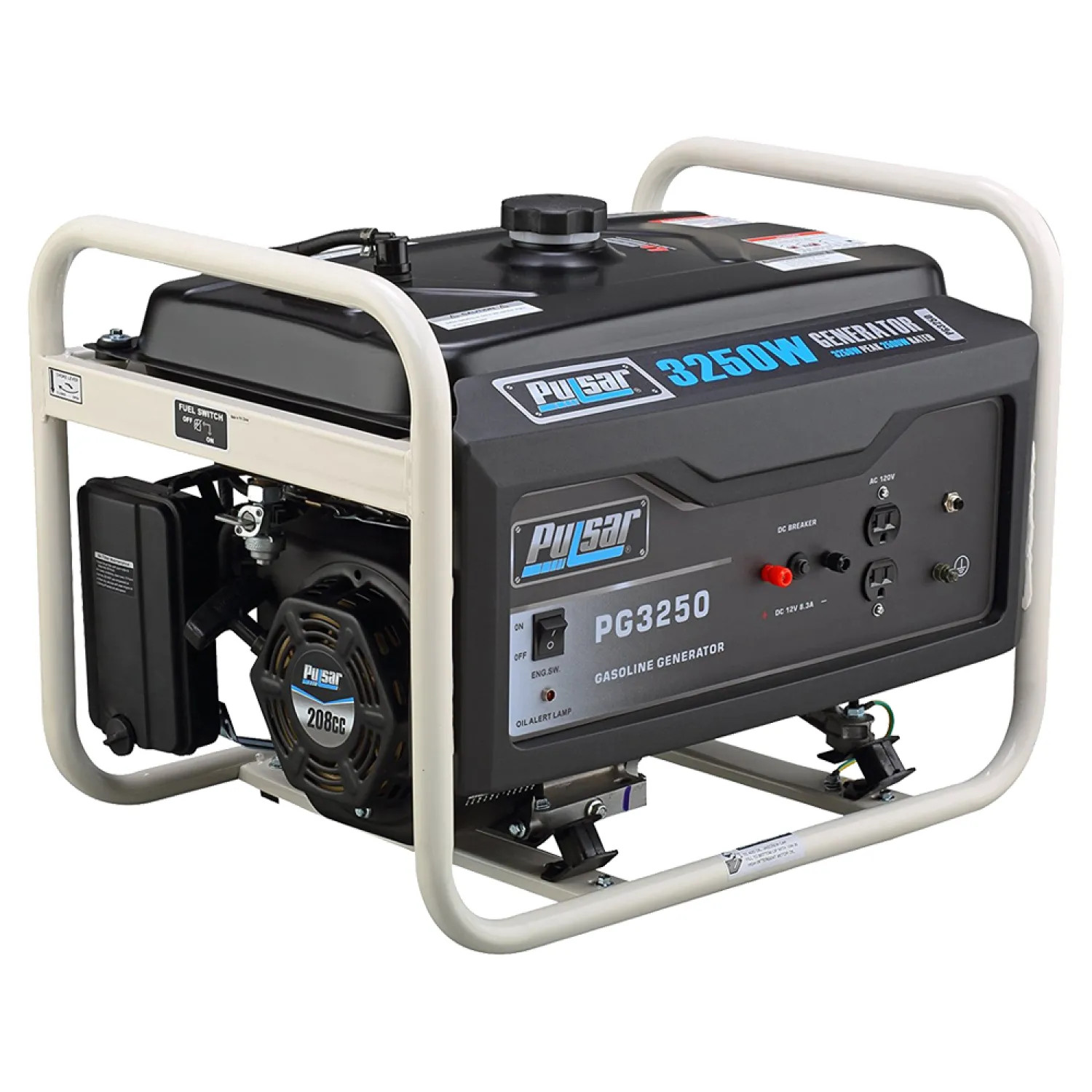 Pulsar PG7500 Pulsar PG7500 Portable Generator, 120/240 V, 8.3 A, 6000/7500 W, 420 cc