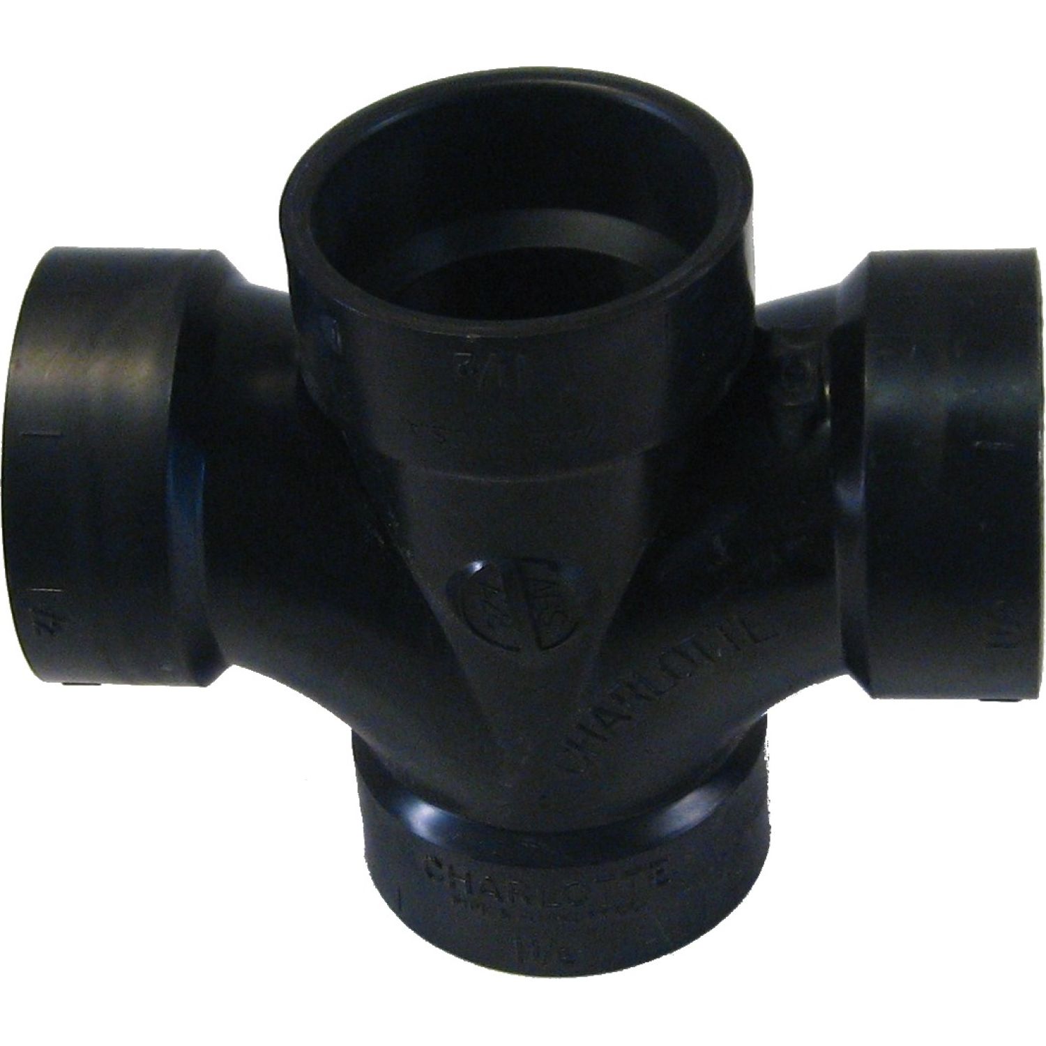 Commodity  1-1/2 Inch ABS Double Sanitary Tee, ABS Construction