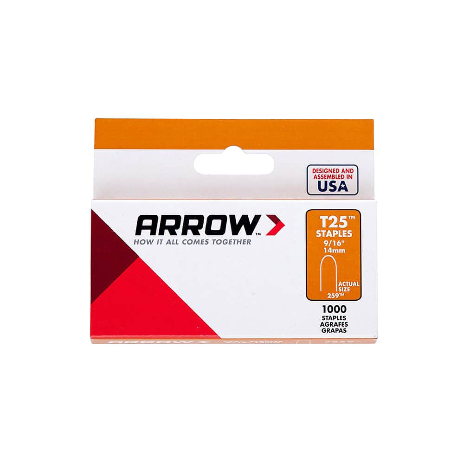 Arrow 259 Arrow Fastener Staples, 9/16