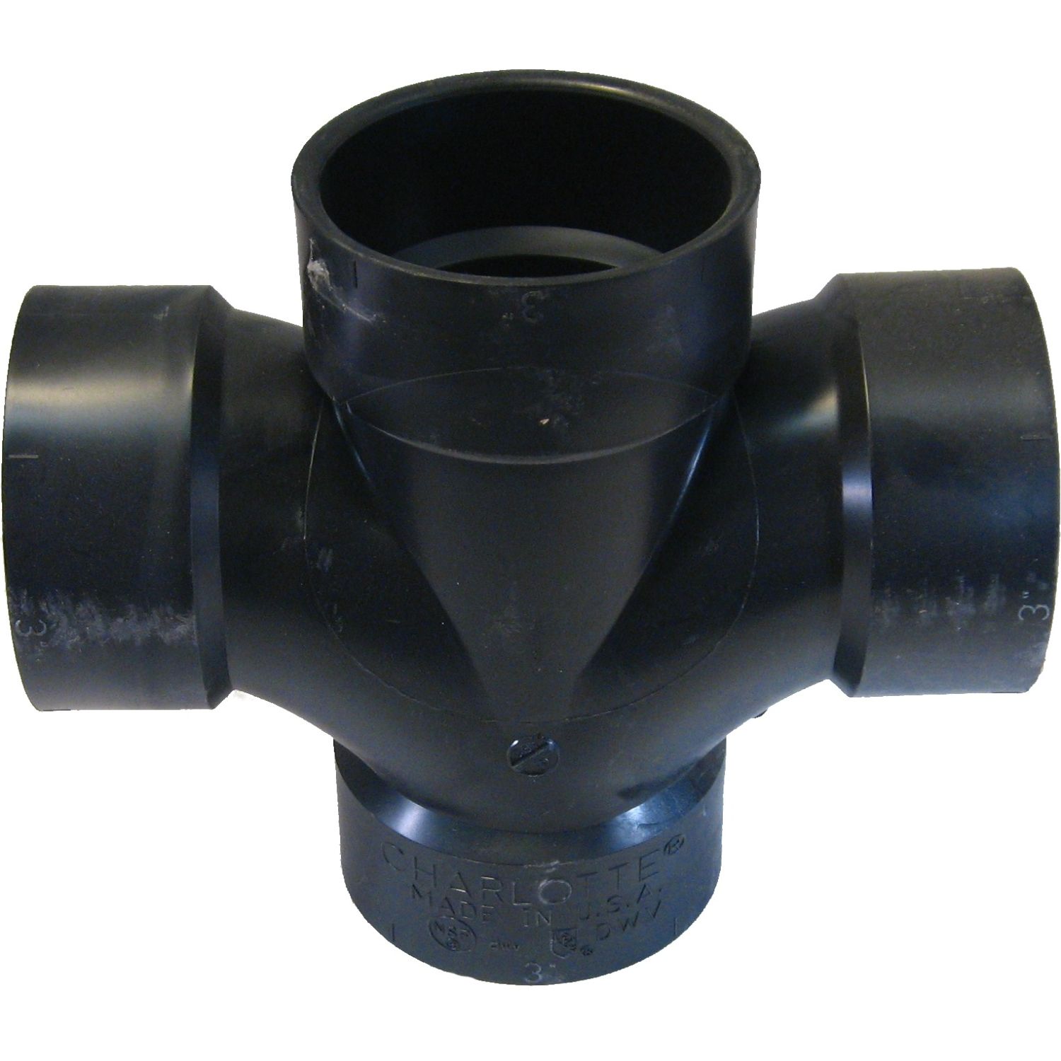 Commodity  3 Inch ABS Double Sanitary Tee, ABS Construction