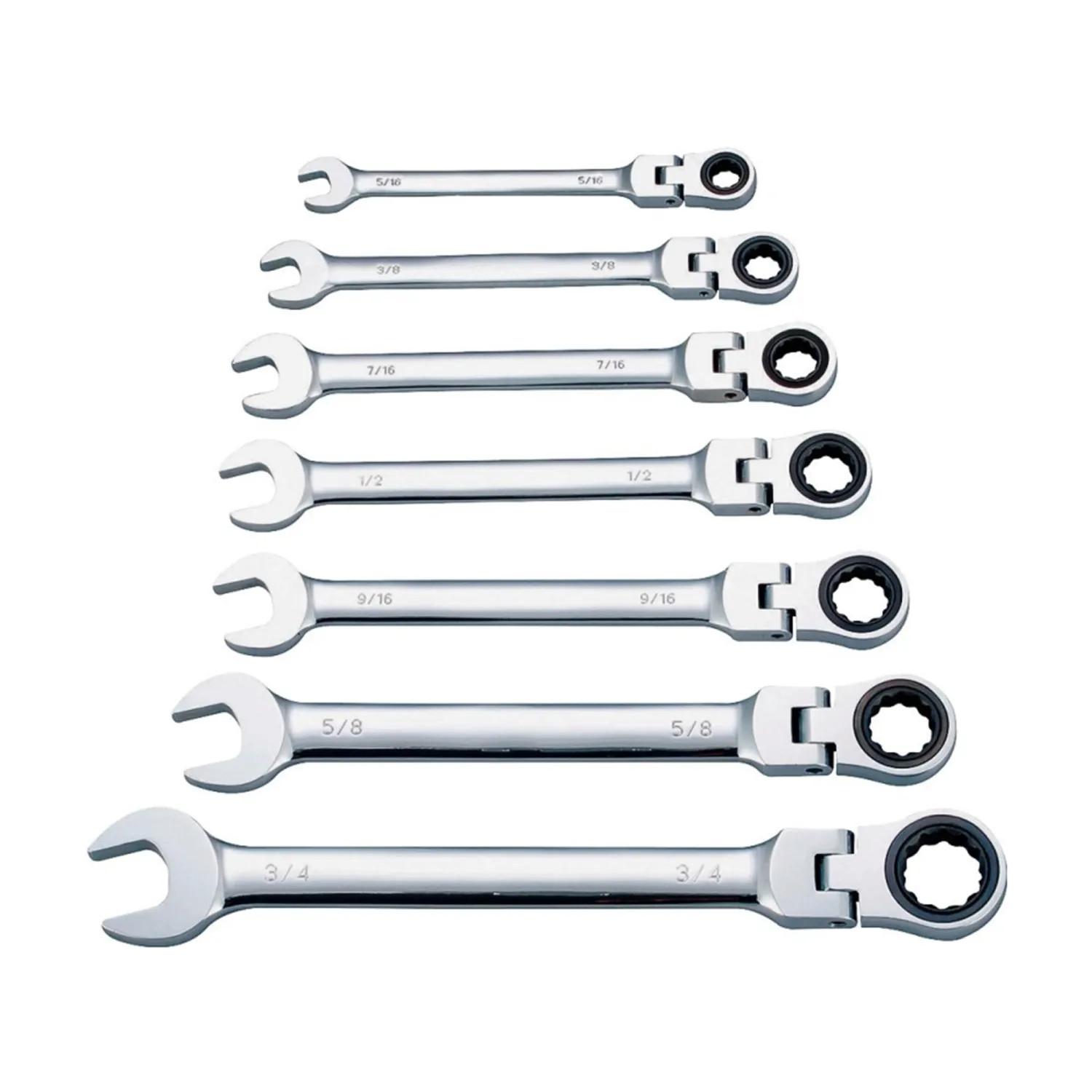 Vulcan FPG7M Vulcan 7-Piece Wrench Set, Chrome Vanadium Steel, Mirror Polish, Silver - FPG7M 