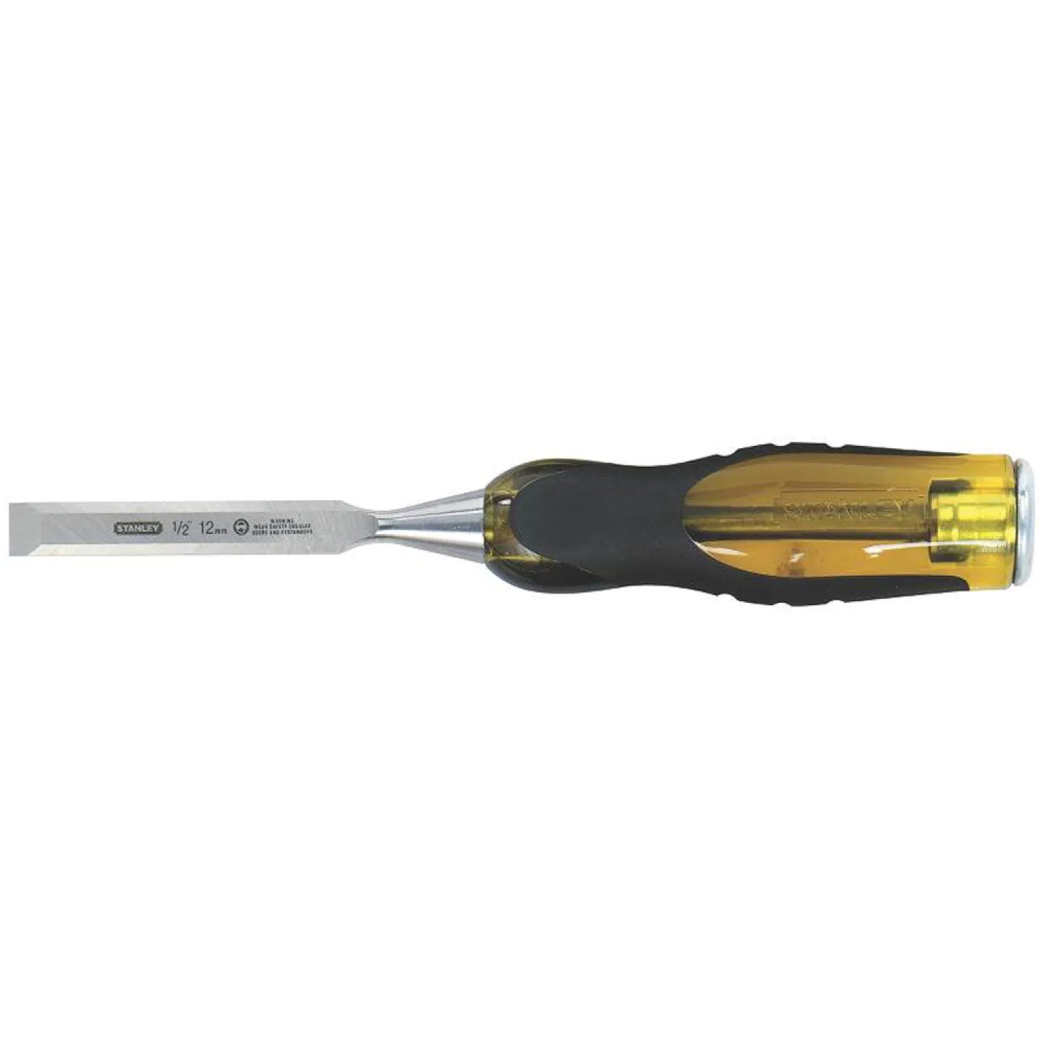 Stanley 16-975 FatMax Thru-Tang 16-975 Short Blade Wood Chisel With Large Steel Striking Cap, 1/2