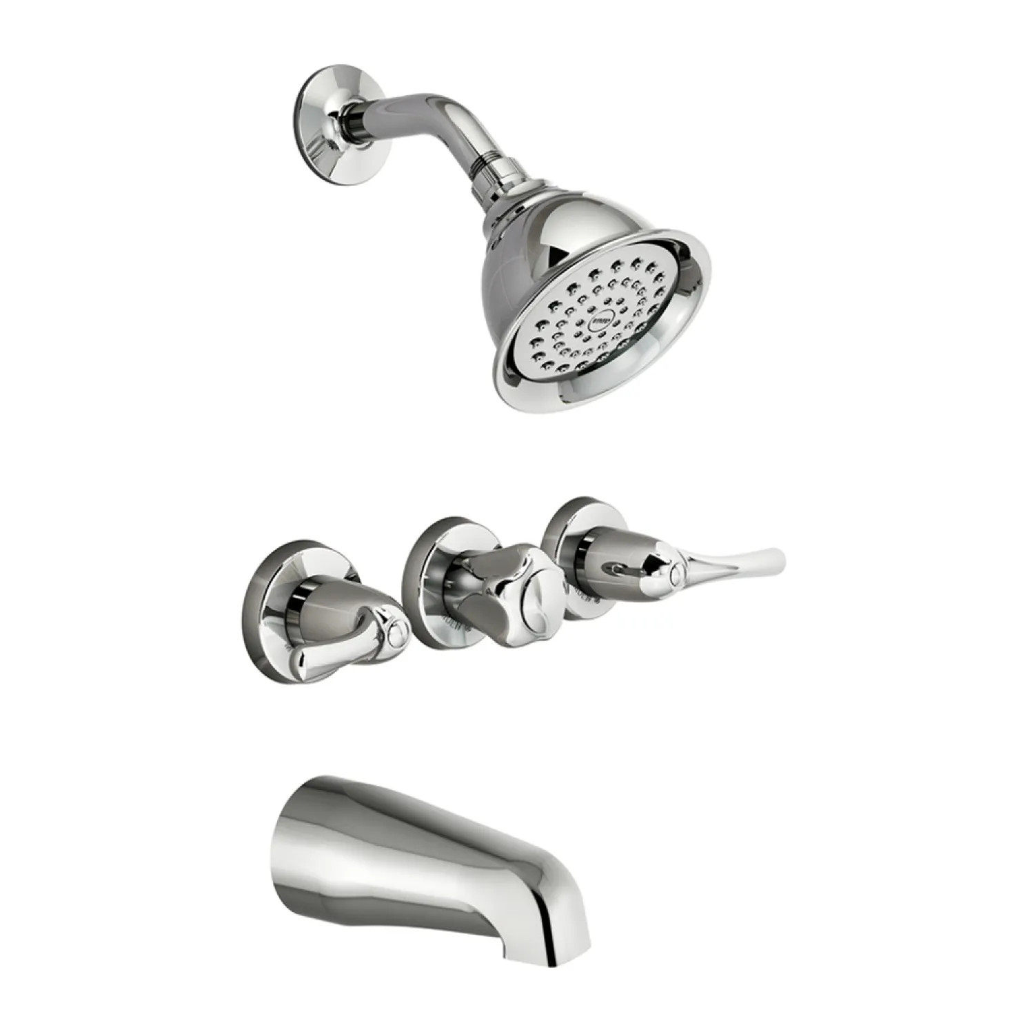 Moen 82403EP Moen Adler Volume Control Tub/Shower Faucet, 2.0 GPM, 1-Function, Three-Handle, WaterSense, Chrome - 82403EP 