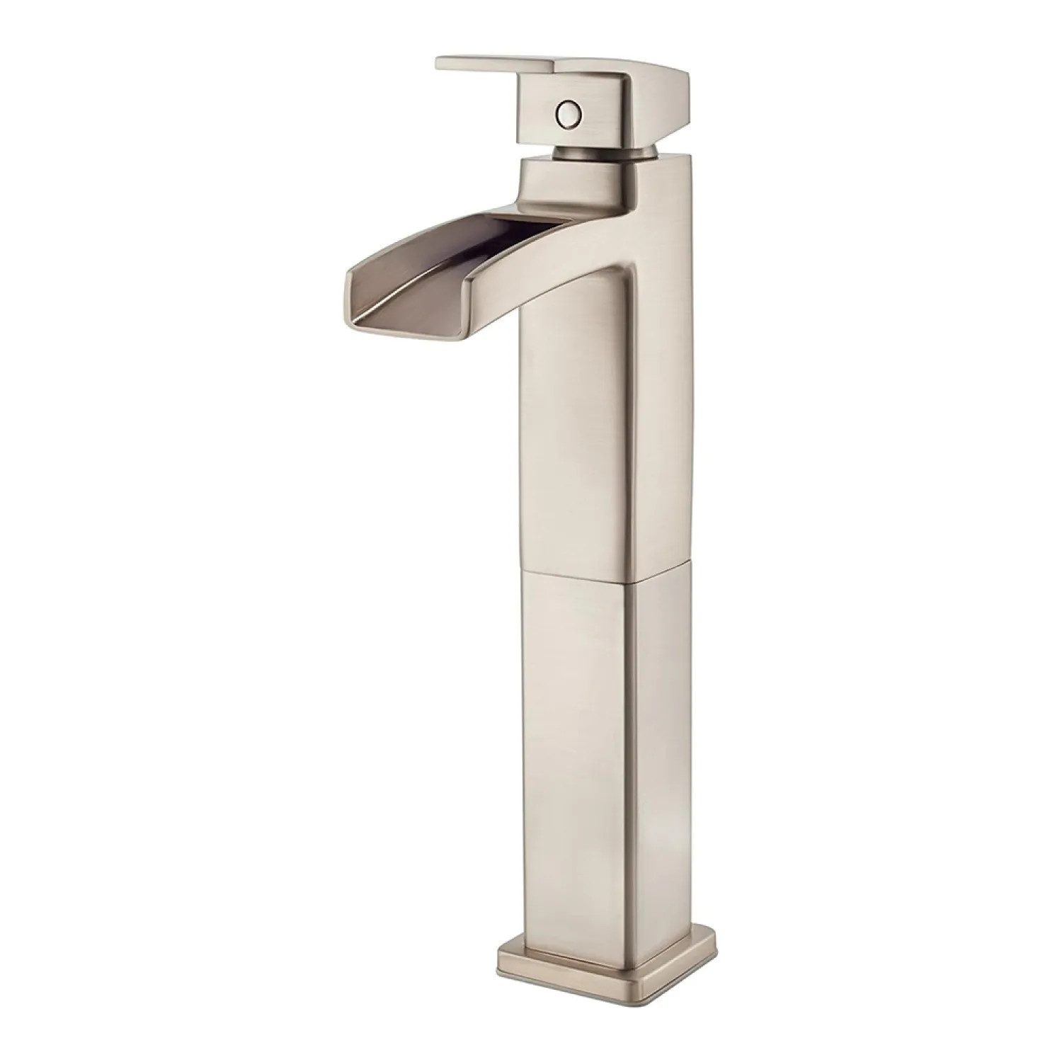 Pfister LG40-DF0K Pfister Kenzo Single-Hole Vessel Bathroom Faucet, Trough Spout, One-Handle, 1.2 GPM, Lever Handle, Less Drain, Brushed Nickel - LG40-DF0K
