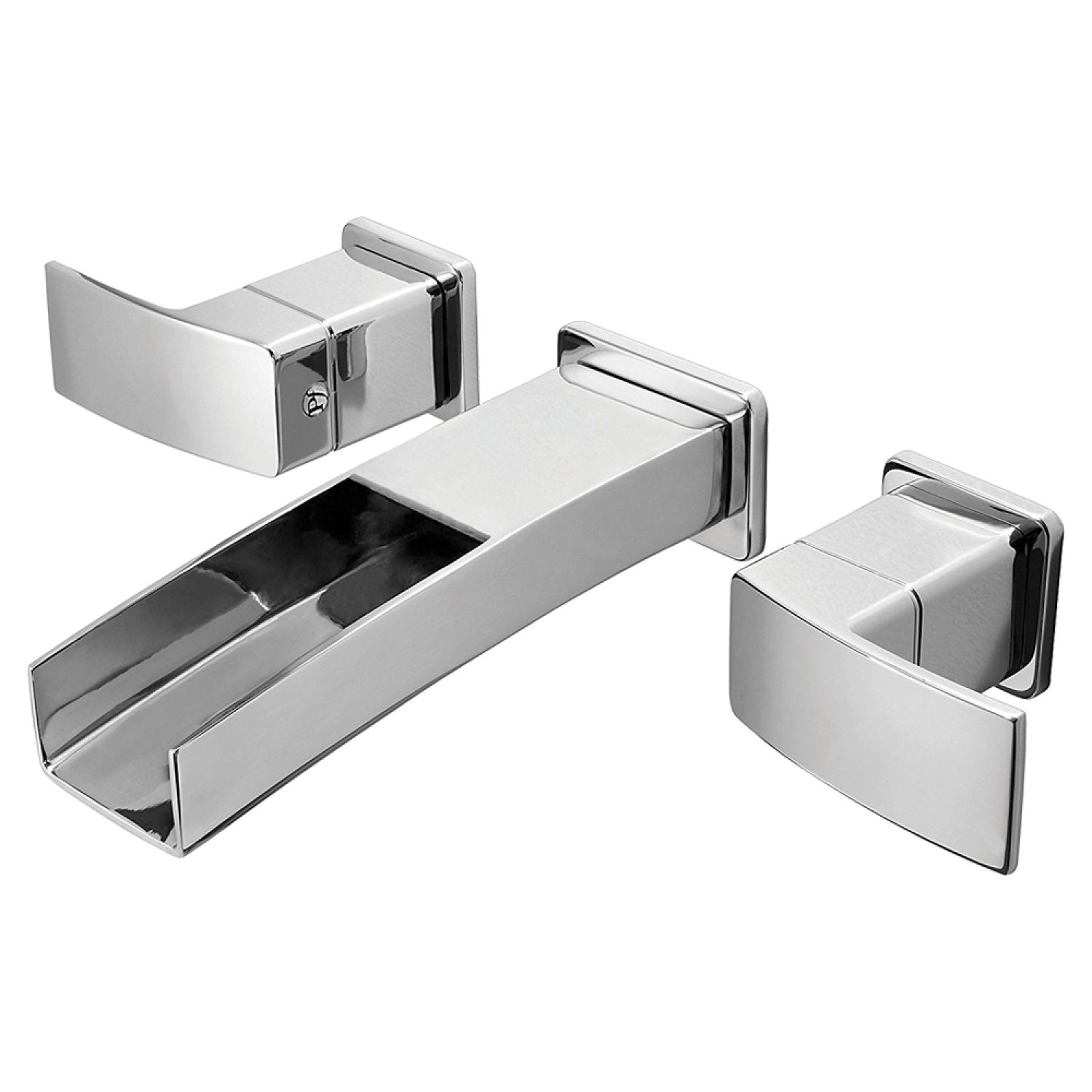 Pfister LG49-DF1C Pfister Kenzo Widespread Wall-Mount Bathroom Faucet, Trough Spout, Two-Handle, 1.2 GPM, Lever Handle, Less Pop-Up Drain, Polished Chrome - LG49-DF1C